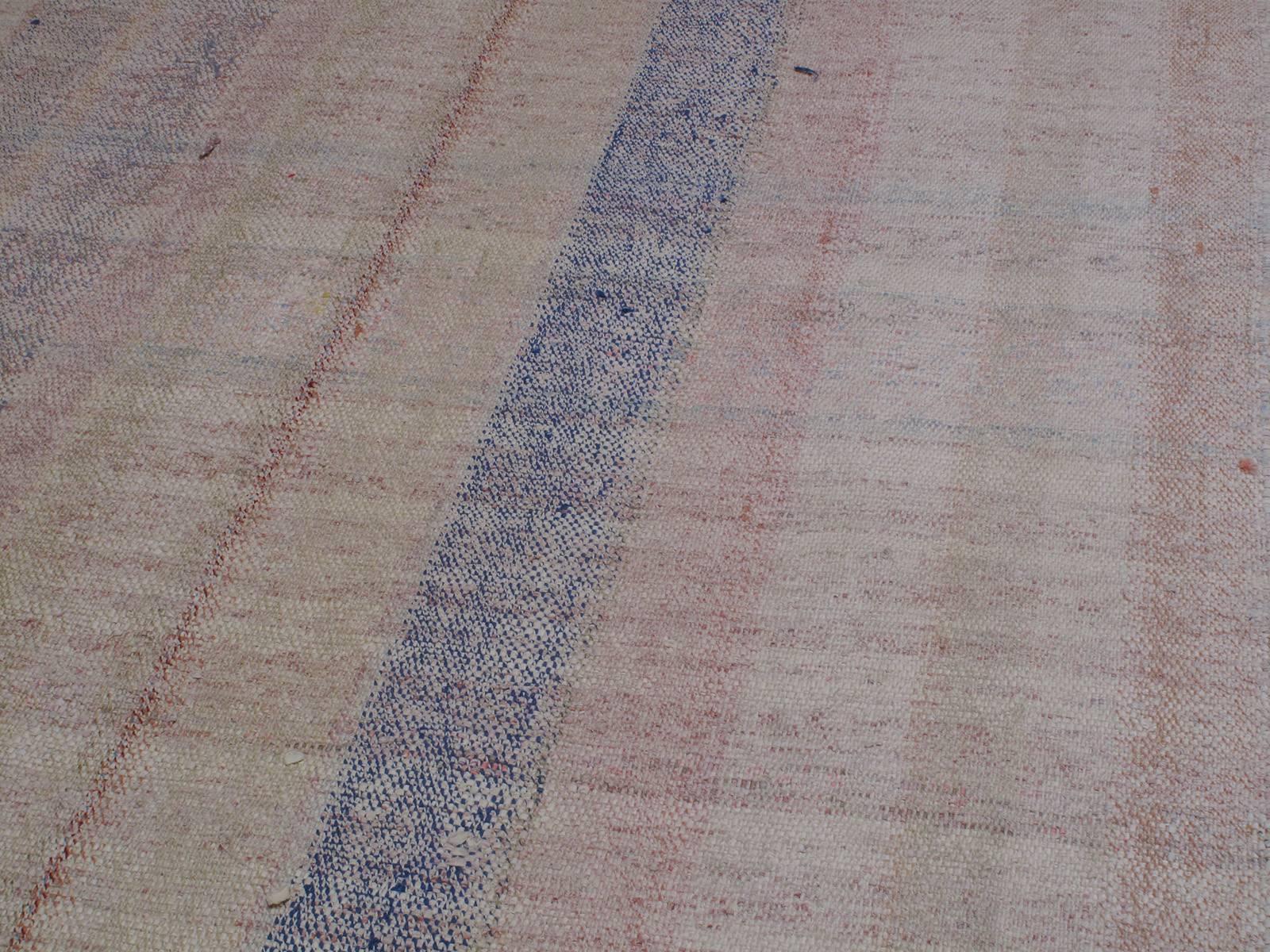 Hand-Woven Pala Kilim in Pale Colors
