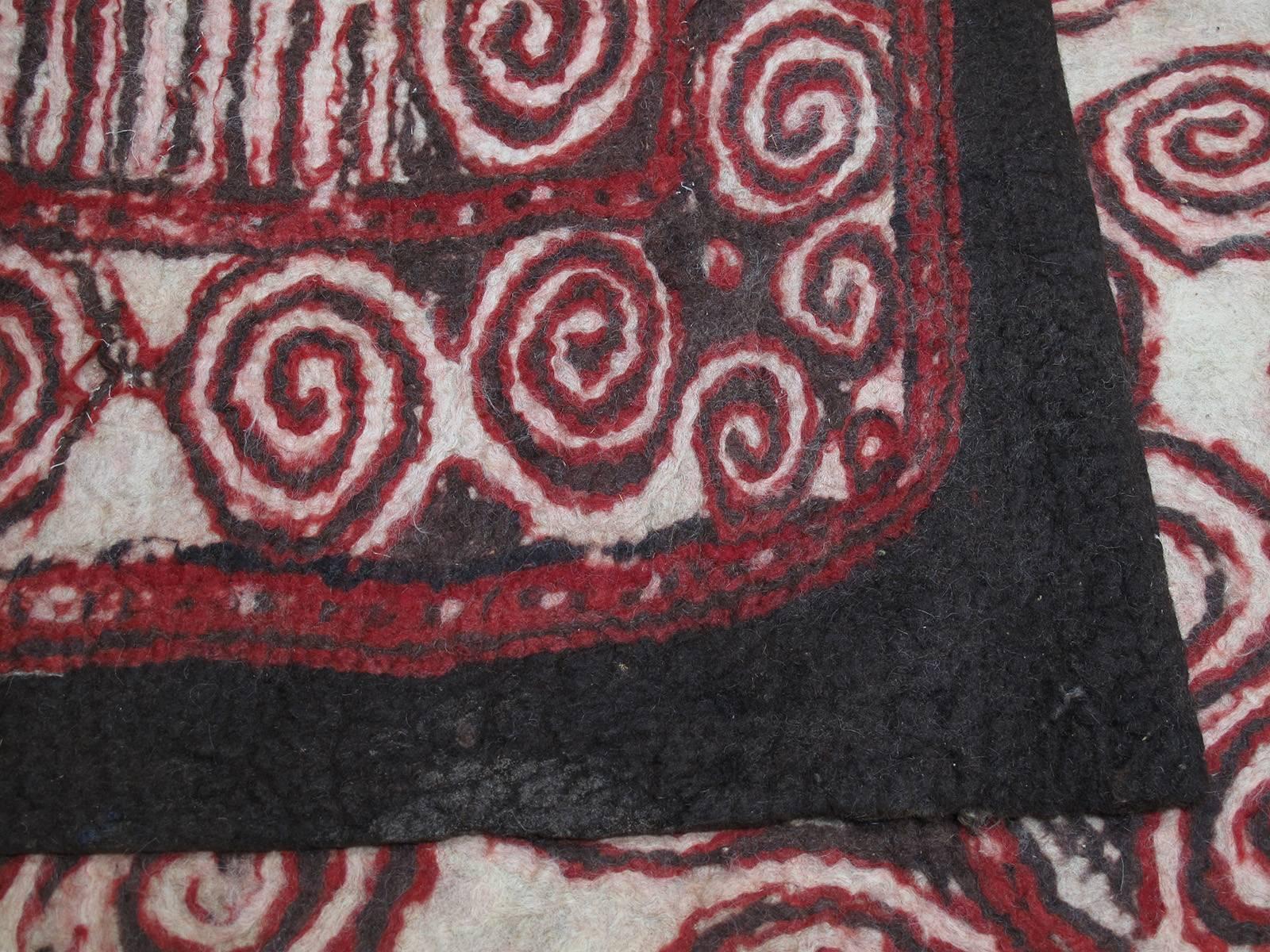 Wool Central Asian Felt Carpet For Sale