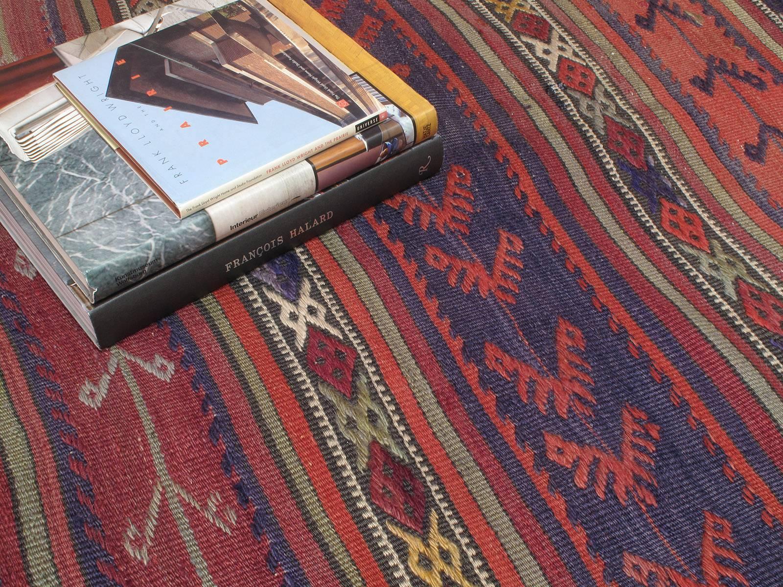 Runner largo Kilim a bande 