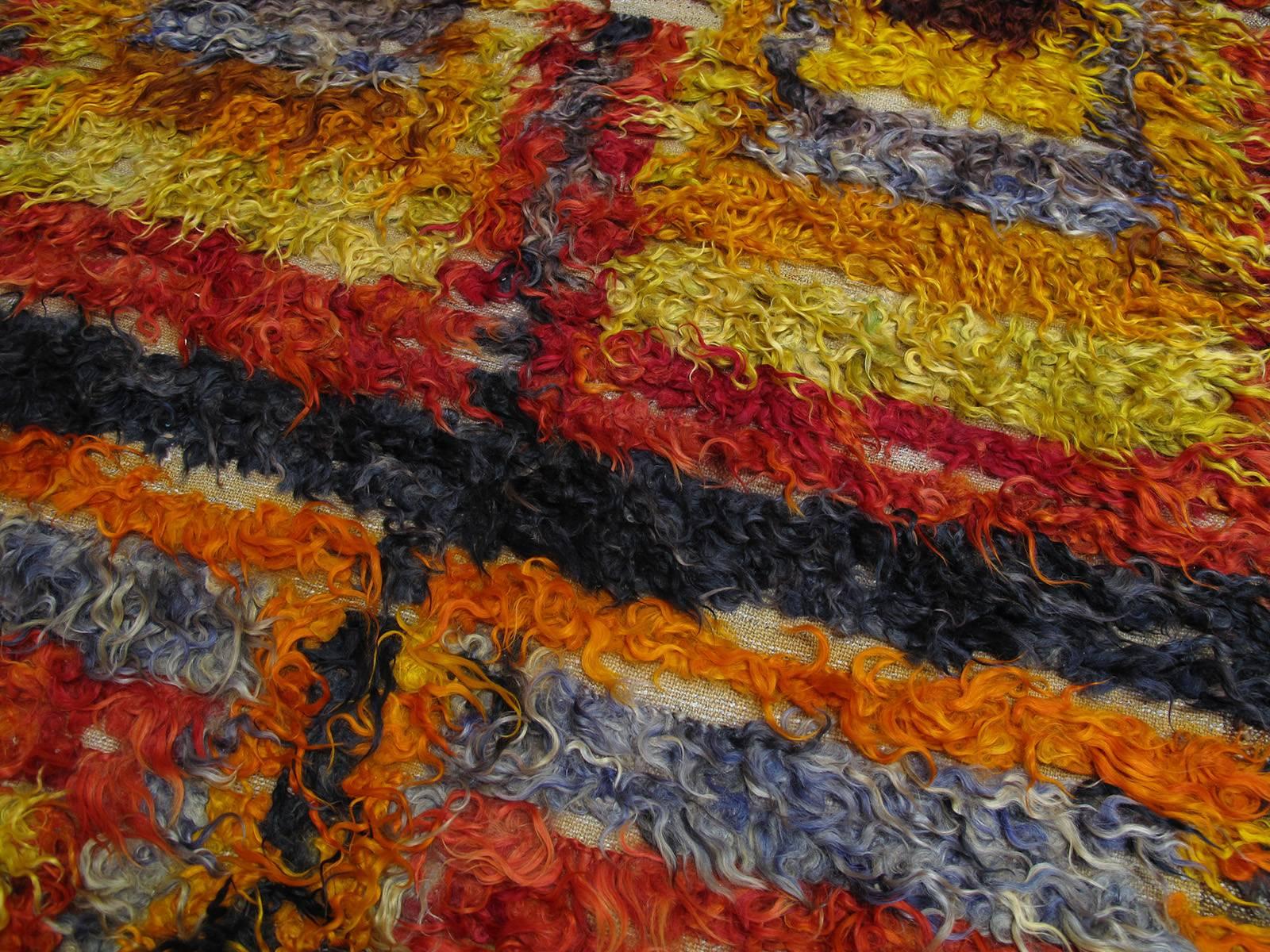 Four Squares, Angora Tulu Rug In Good Condition For Sale In New York, NY