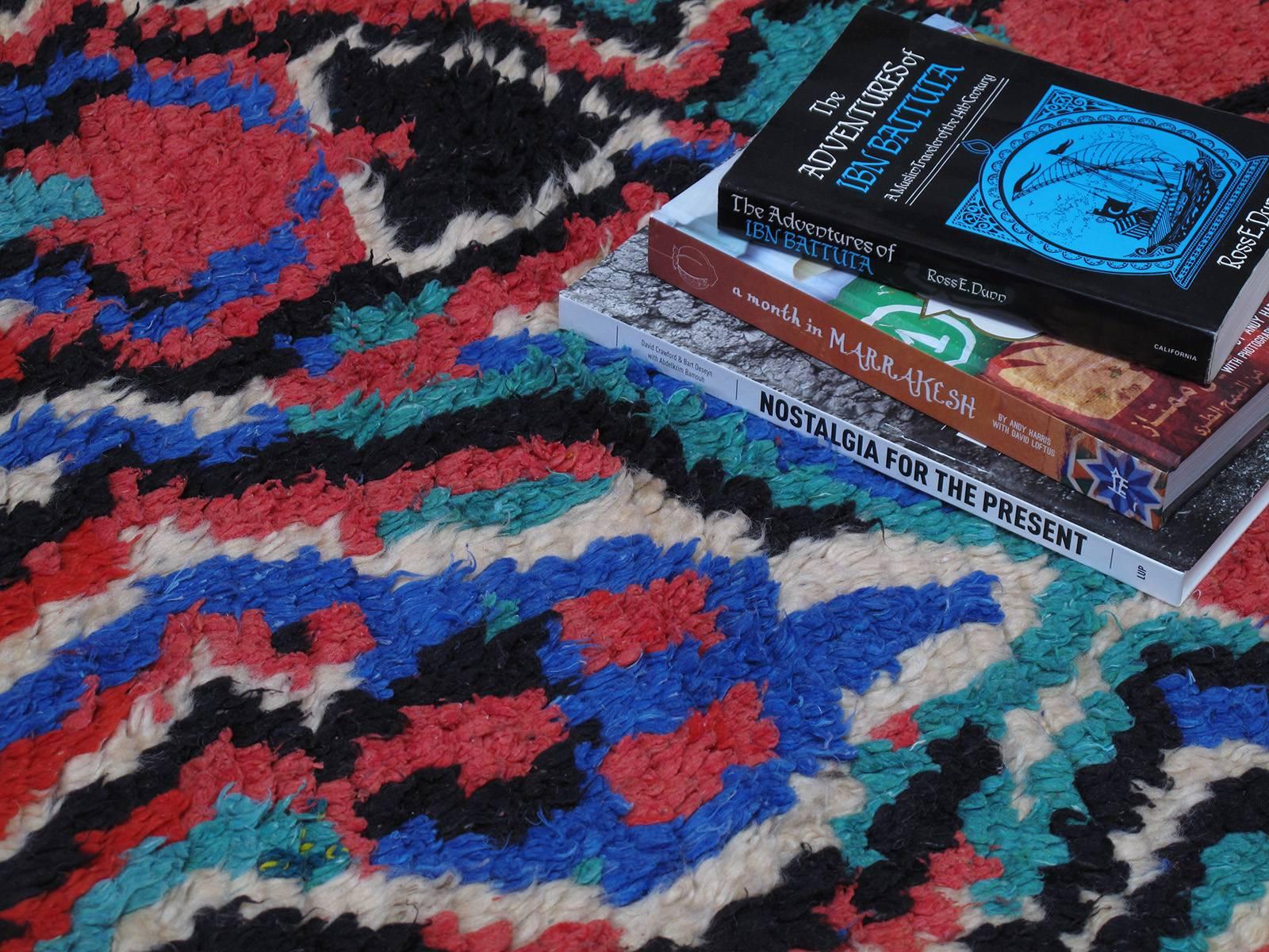 Psychedelic Azilal Berber Moroccan Rug In Good Condition For Sale In New York, NY