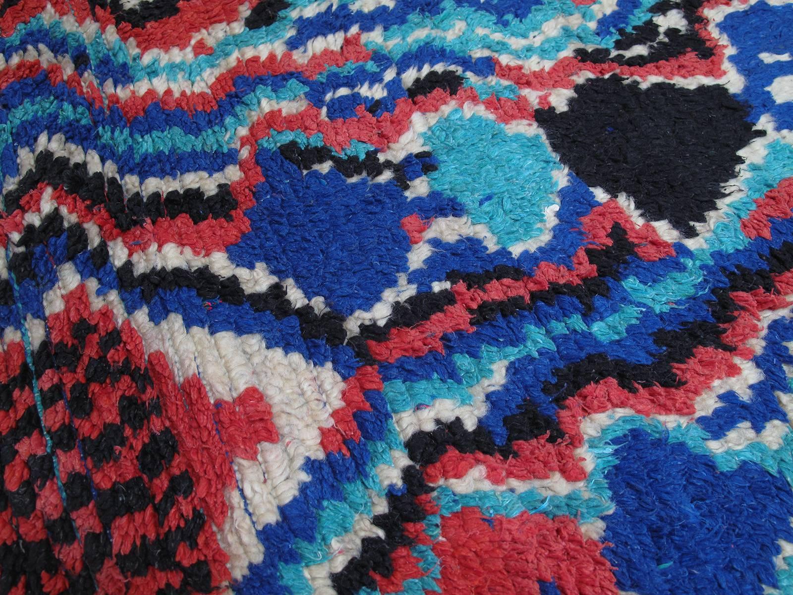 20th Century Psychedelic Azilal Berber Moroccan Rug For Sale