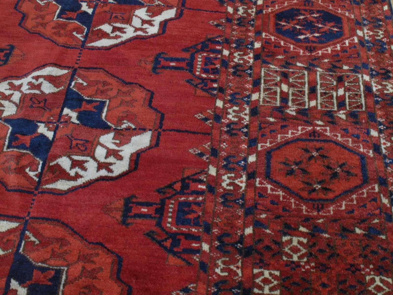 19th Century Antique Turkmen Main Carpet For Sale