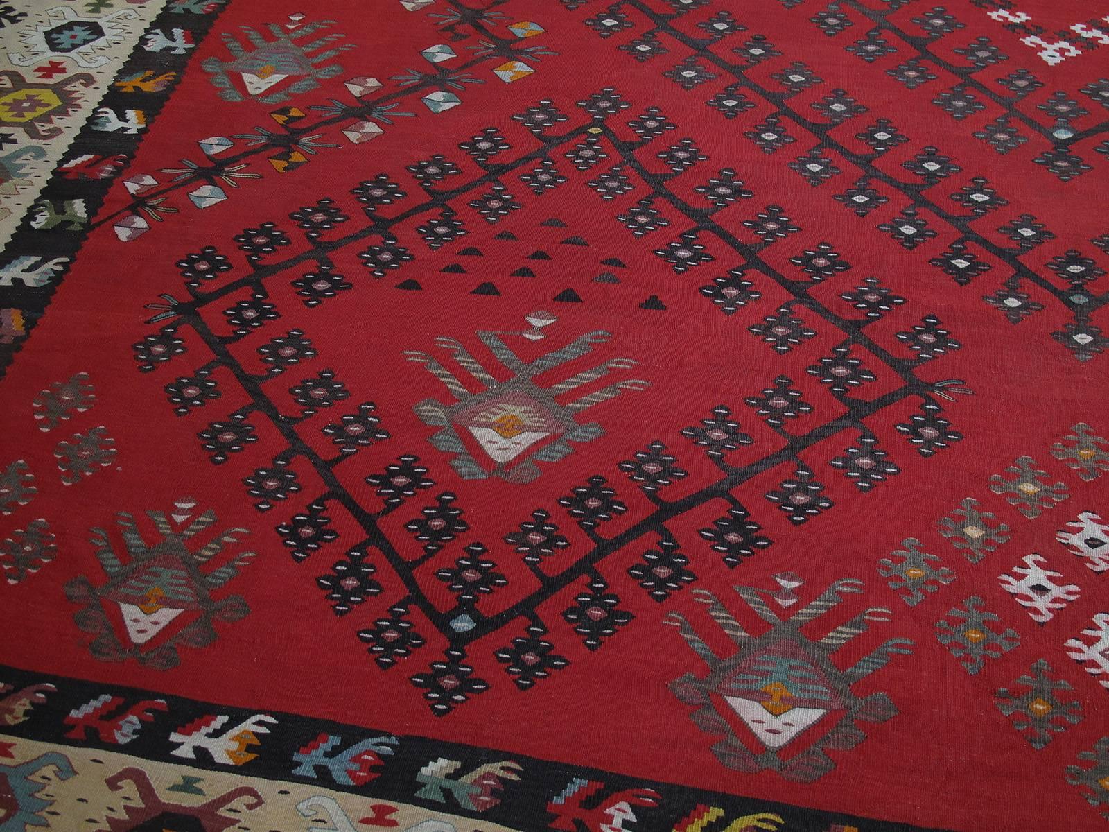 20th Century Large Sarkoy Kilim