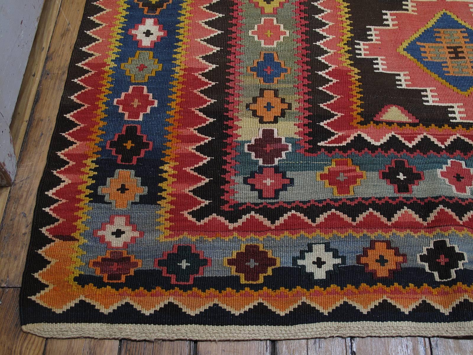 Wool Large Azeri Kilim Rug