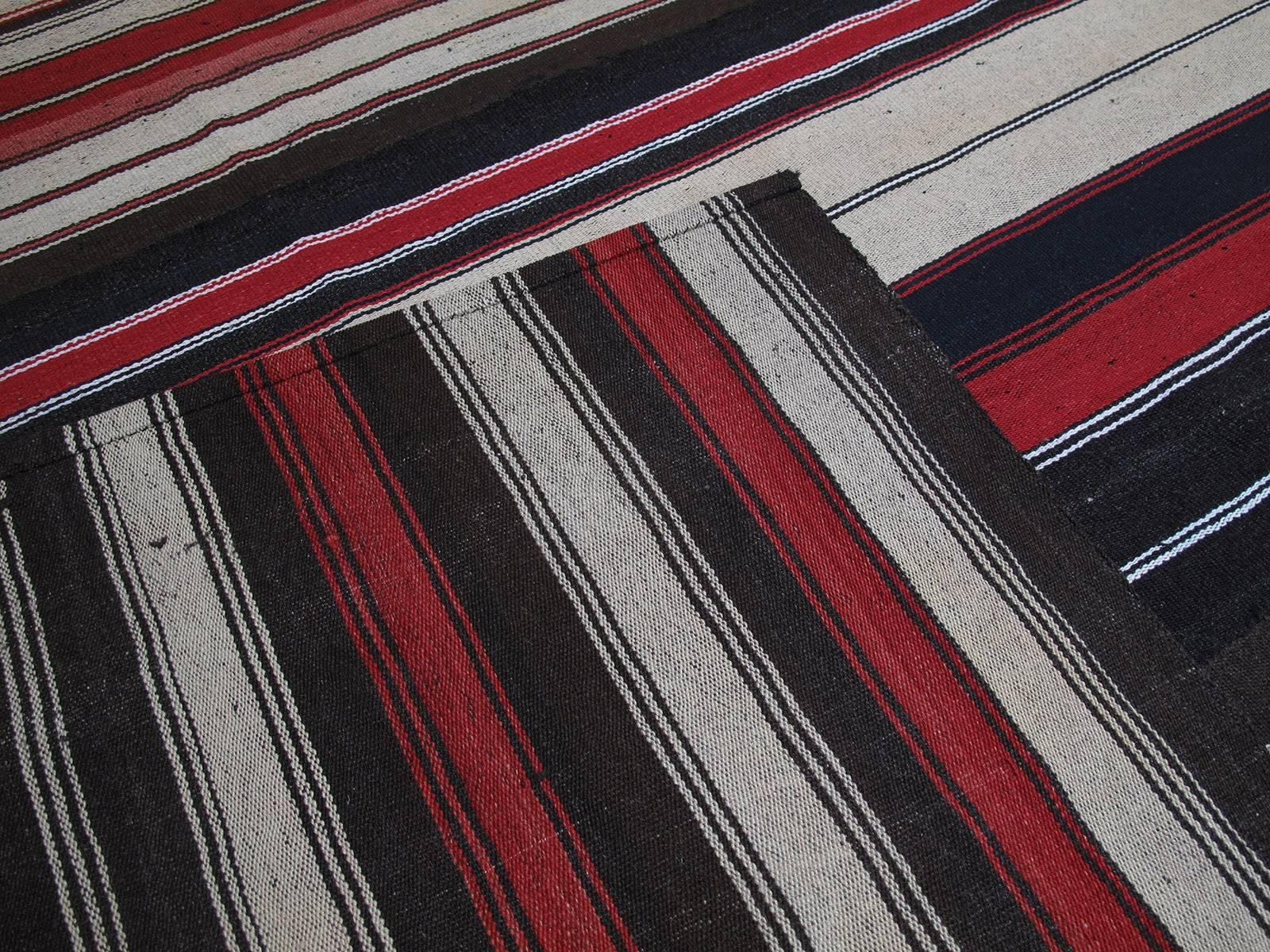 Large Kilim Rug with Vertical Stripes For Sale 1