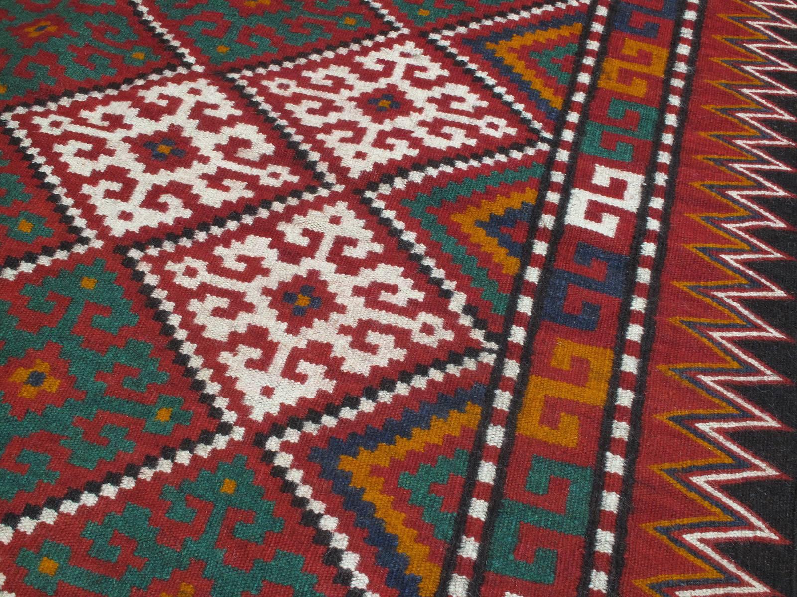 Afghan Tribal Kilim Rug In Excellent Condition For Sale In New York, NY