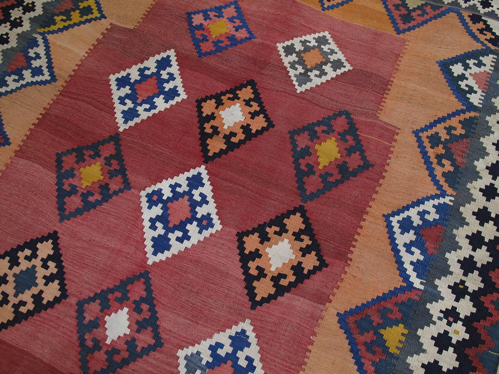 Hand-Woven Qashqai Tribal Kilim