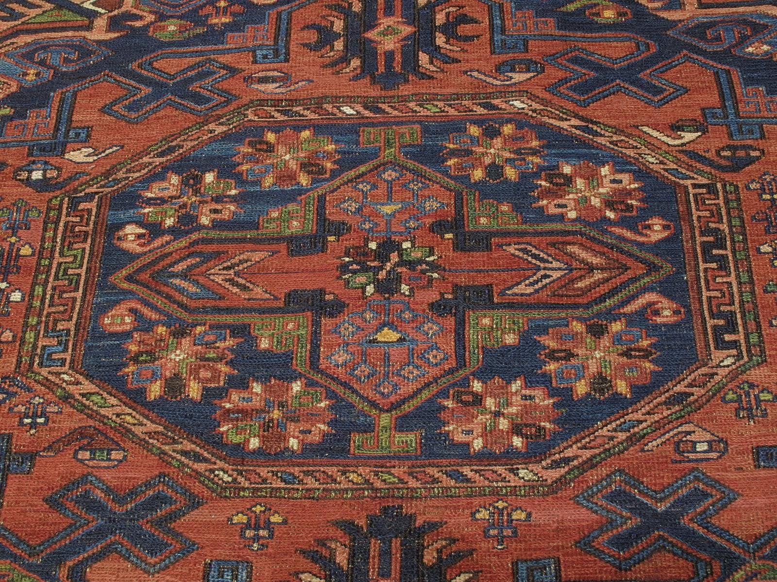 19th Century Fantastic Antique Caucasian Sumak Carpet For Sale
