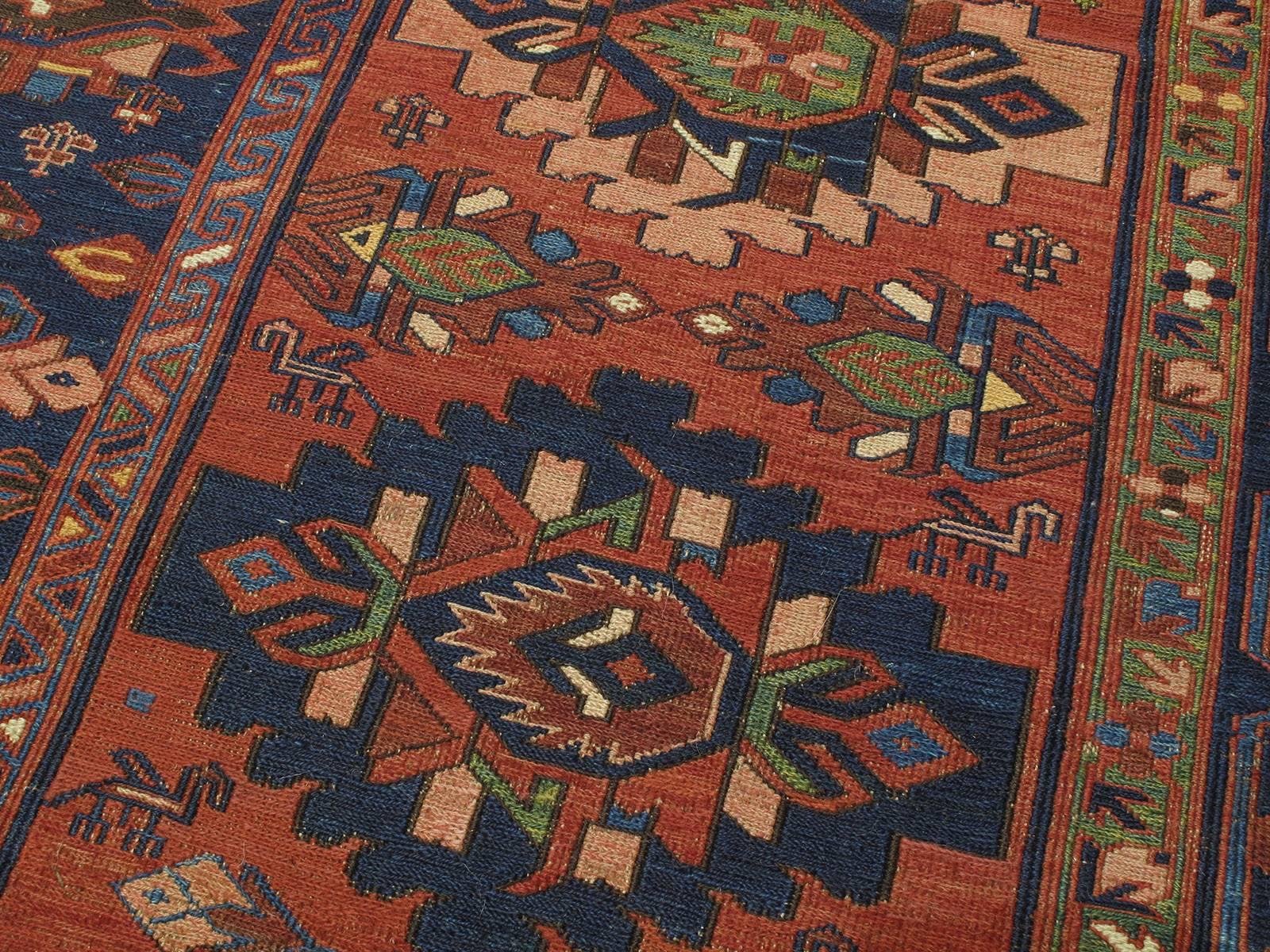 Fantastic Antique Caucasian Sumak Carpet For Sale 1