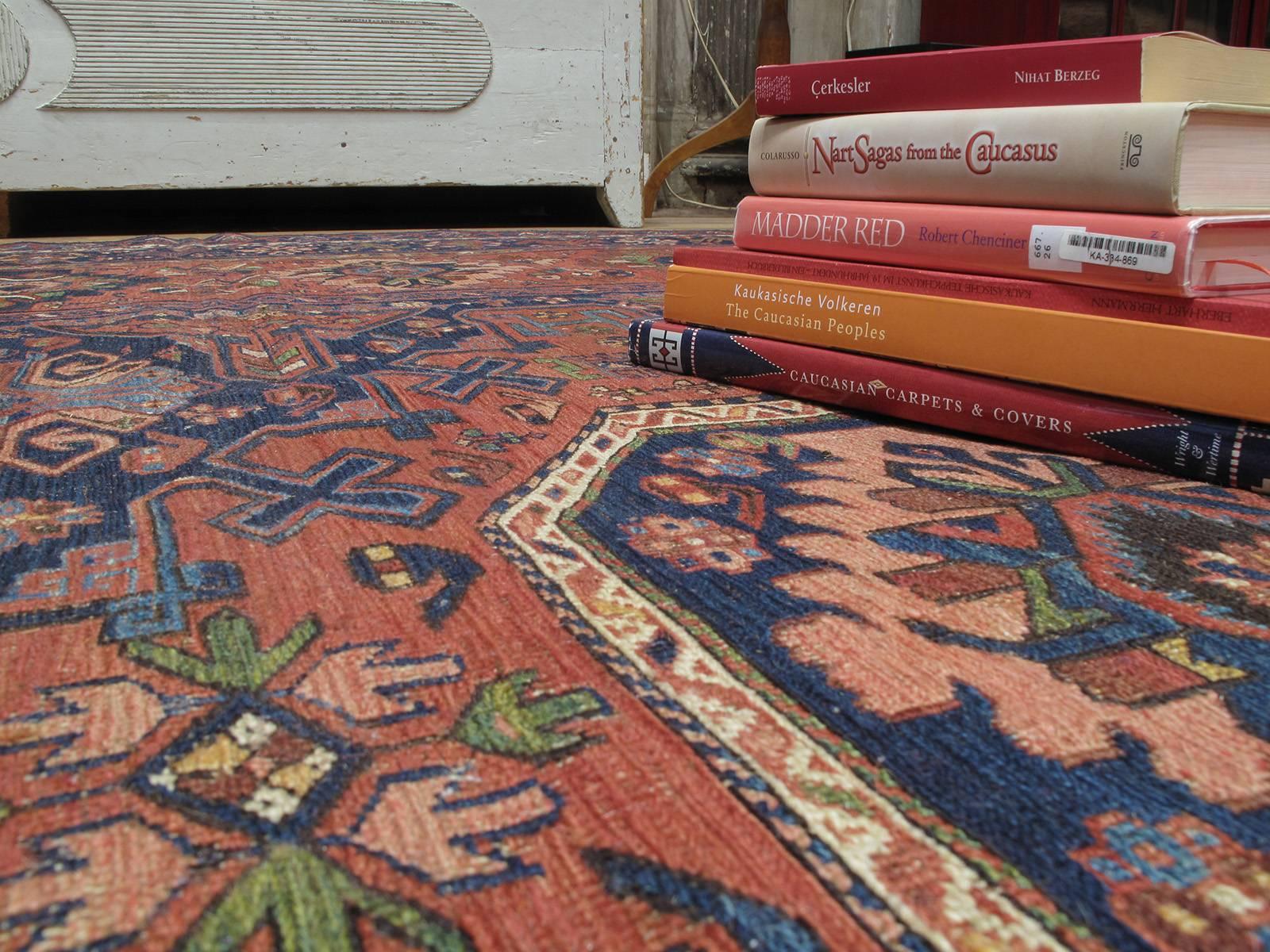 Fantastic Antique Caucasian Sumak Carpet For Sale 2