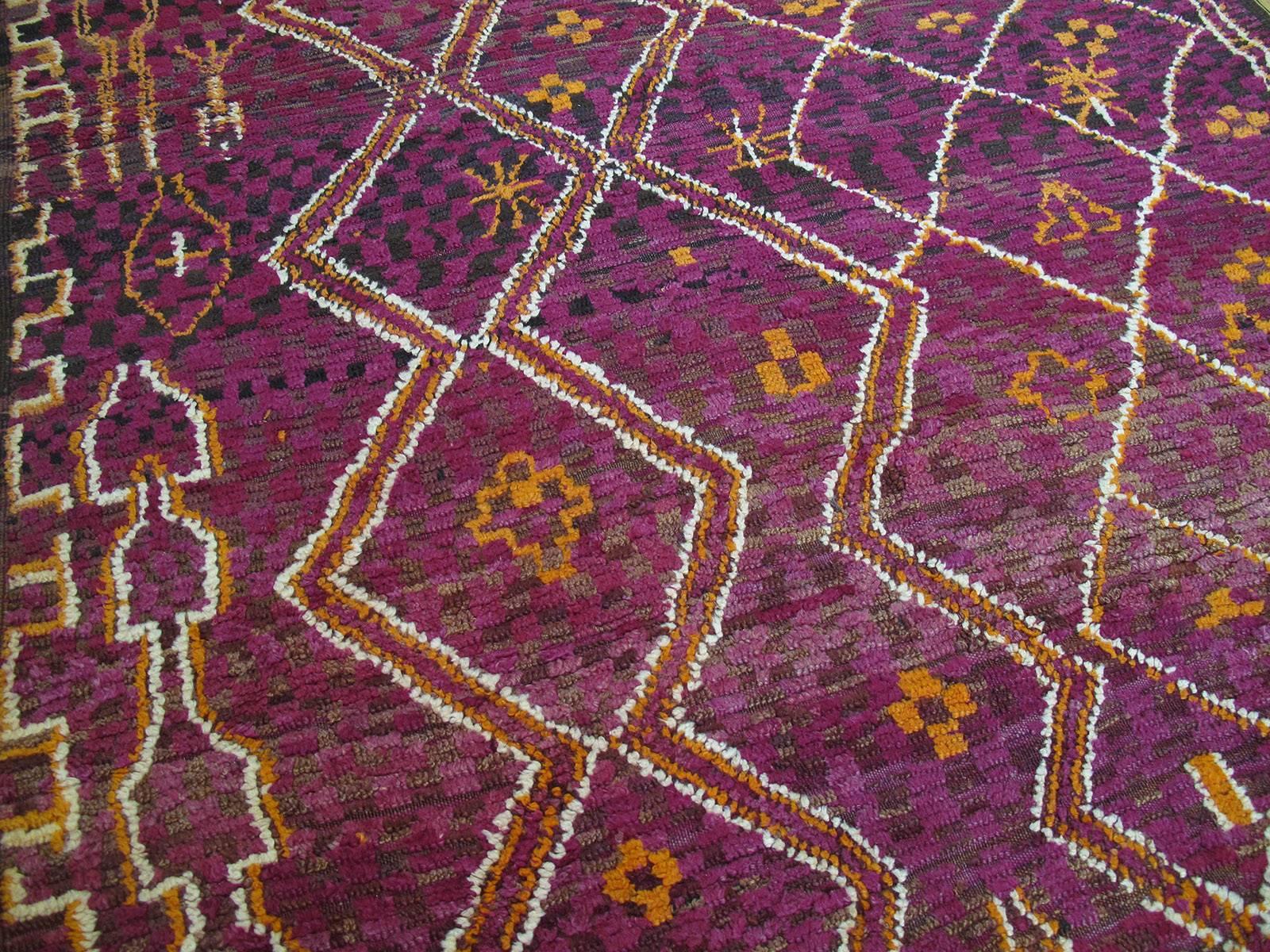 Hand-Knotted Beni Bou Yahi Berber Moroccan Carpet
