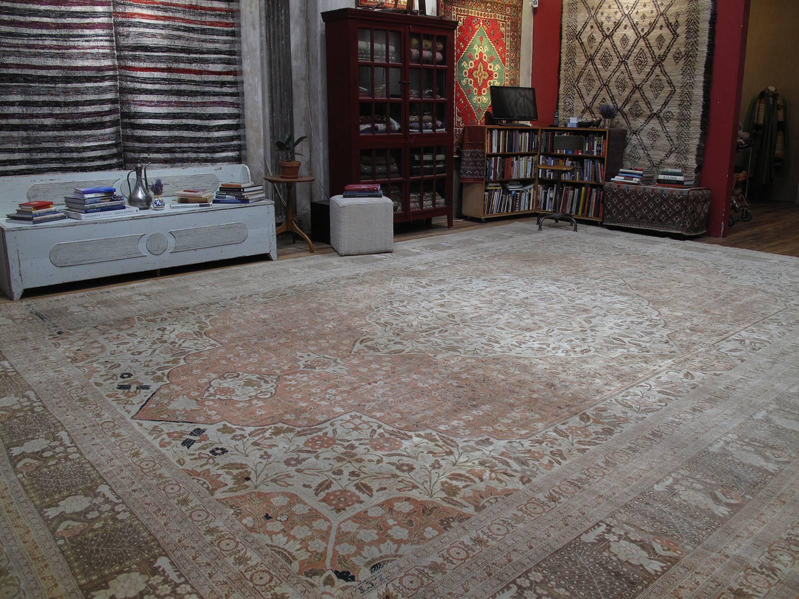 Persian Fantastic Antique Oversize Tabriz Carpet