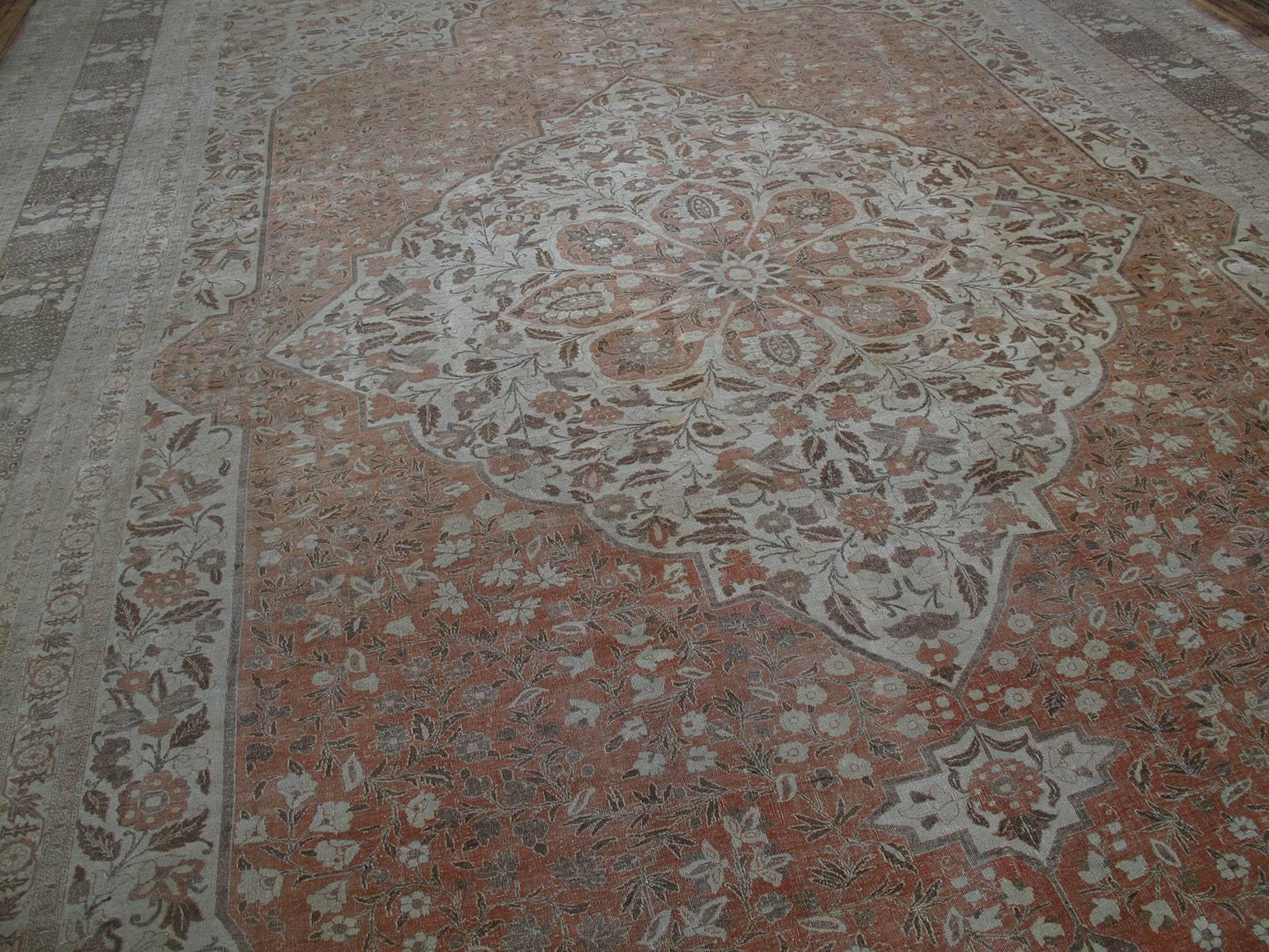 Hand-Knotted Fantastic Antique Oversize Tabriz Carpet