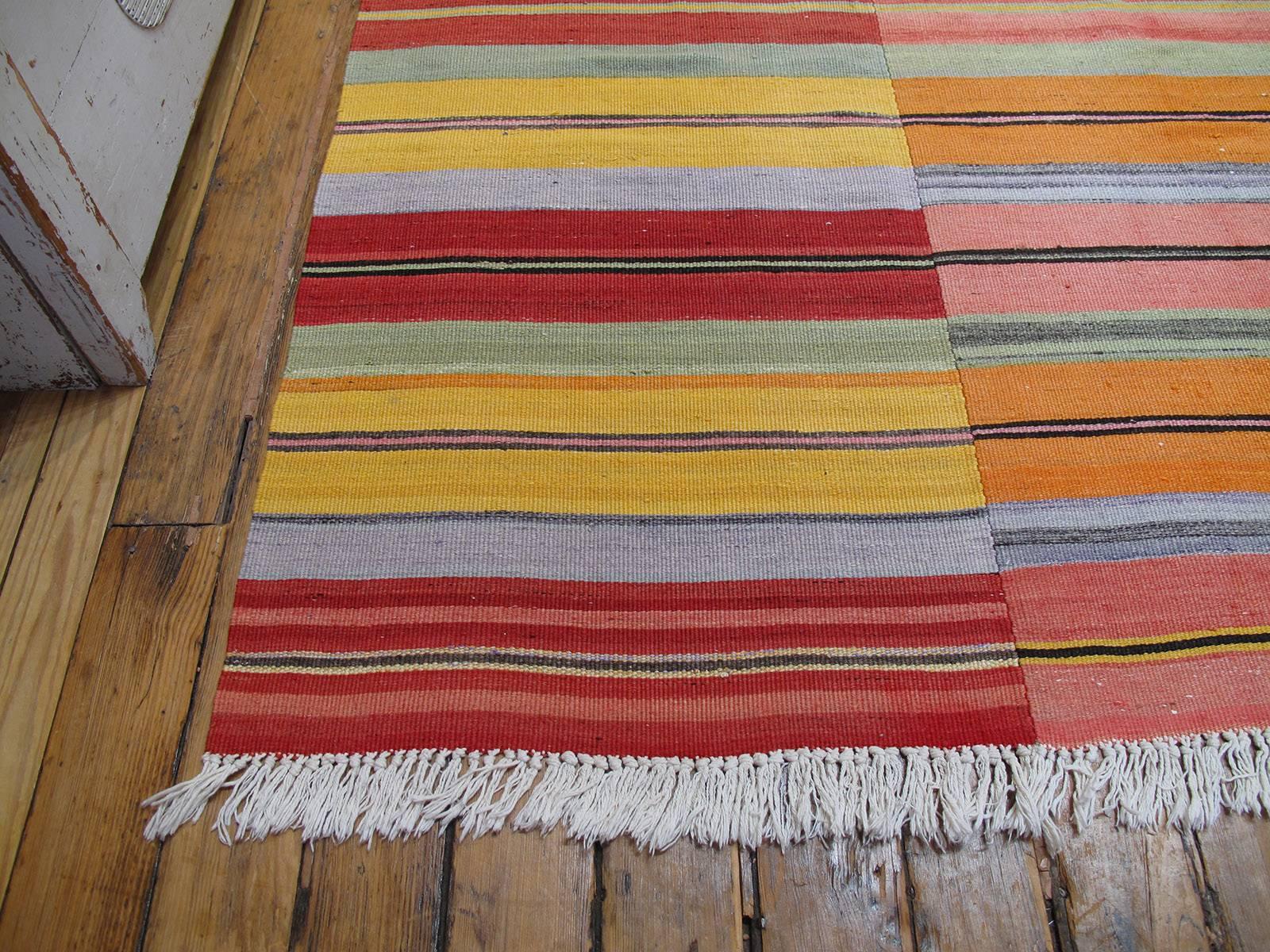Kilim with Multi-Colored Bands 1