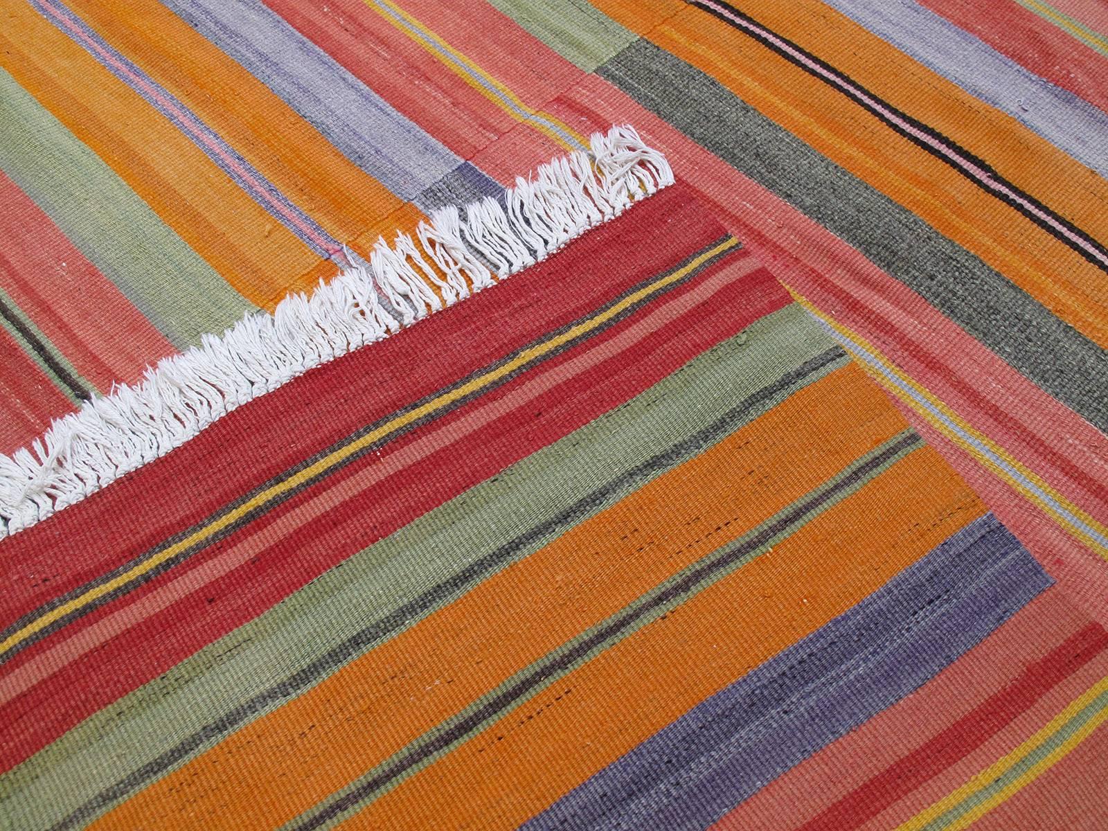 Kilim with Multi-Colored Bands 2