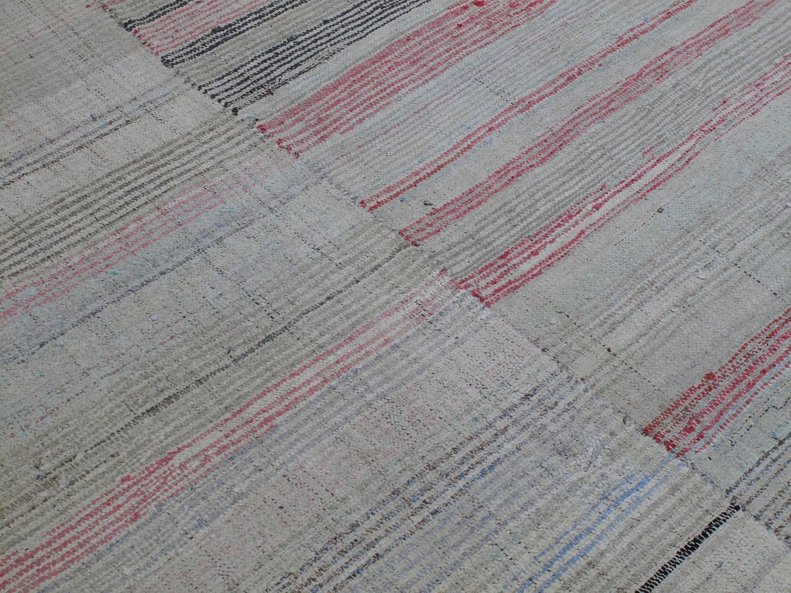 Three-Panel Pala Kilim Rug In Good Condition In New York, NY