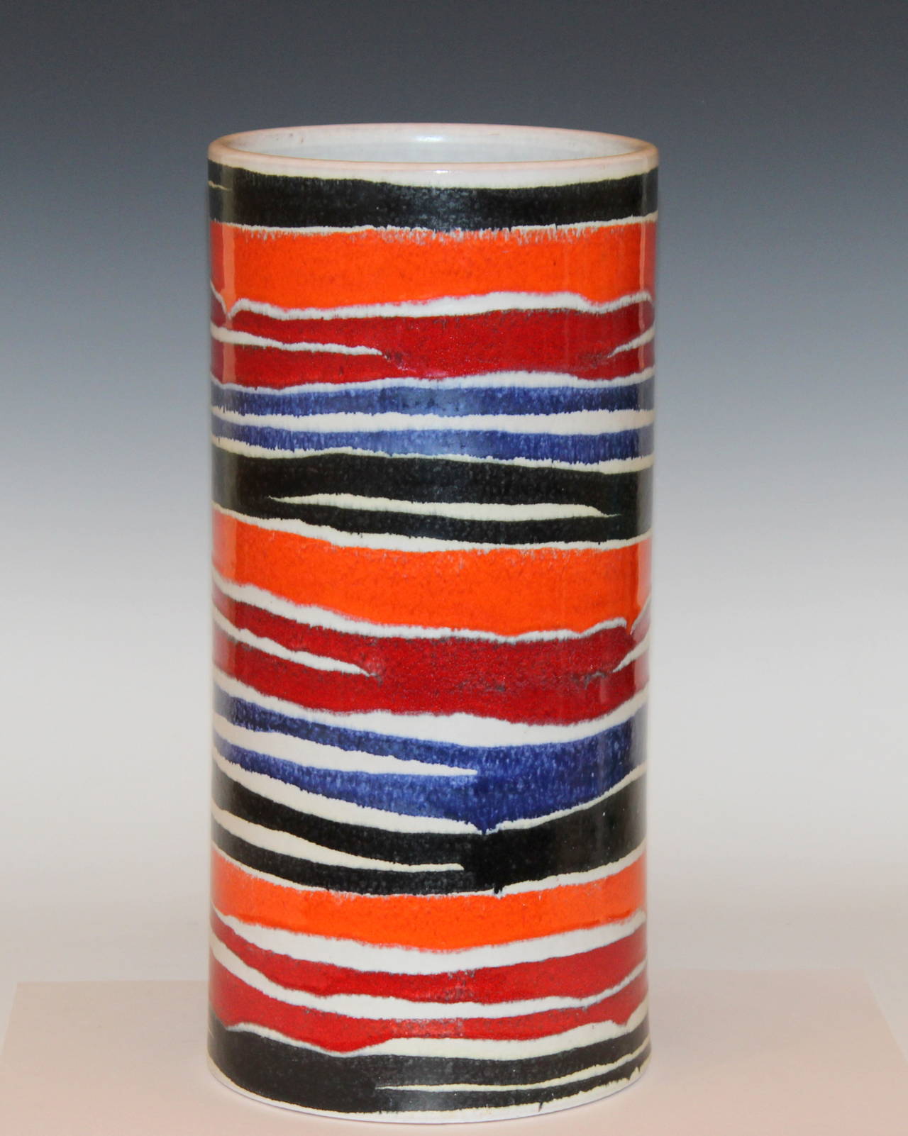 Bagni for Raymor Vintage Italian Art Pottery Floor Vase Stick Stand For Sale 2