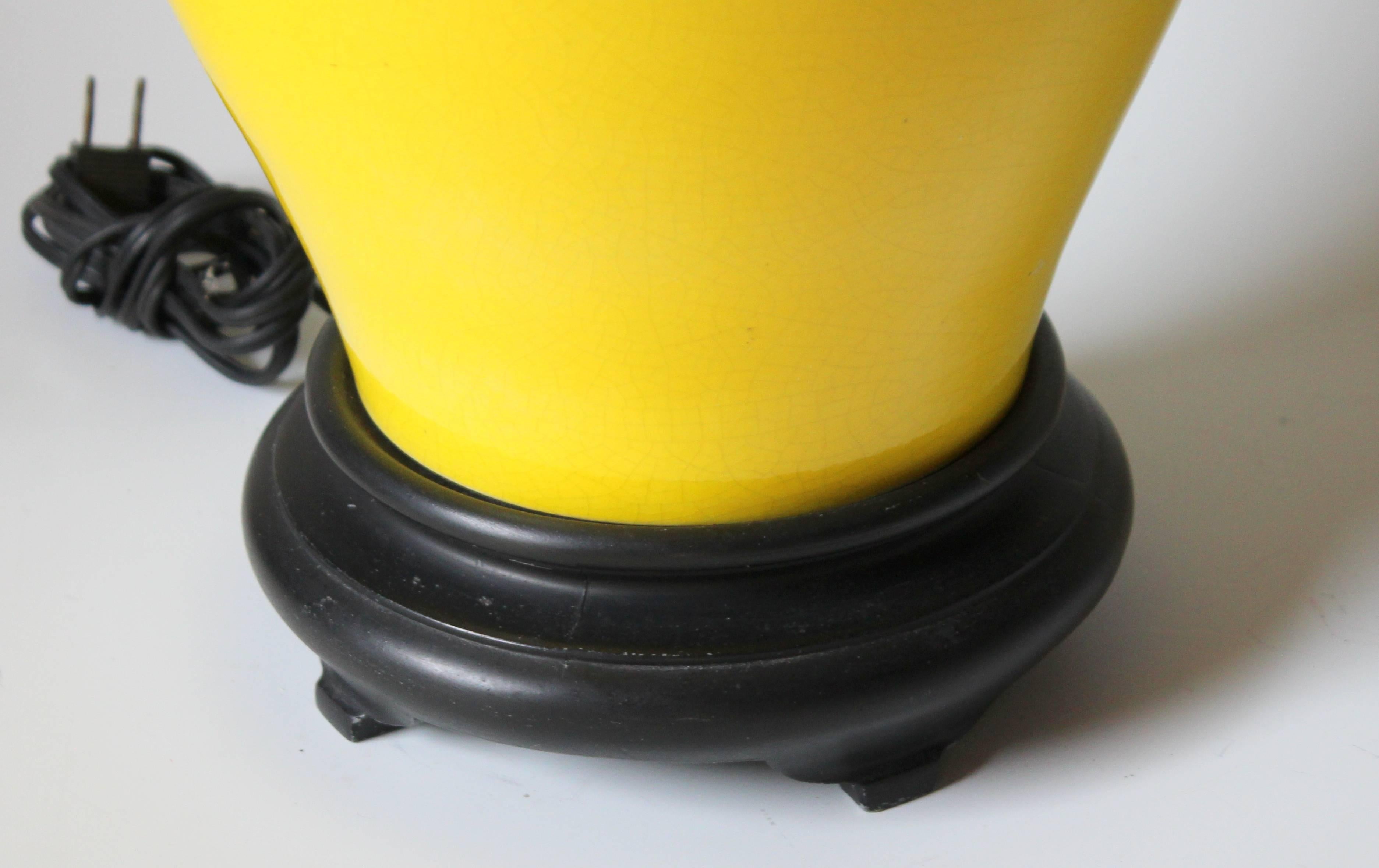 Alvino Bagni Atomic Chrome Crackle Yellow Italian Pottery Raymor Gourd Lamp 1