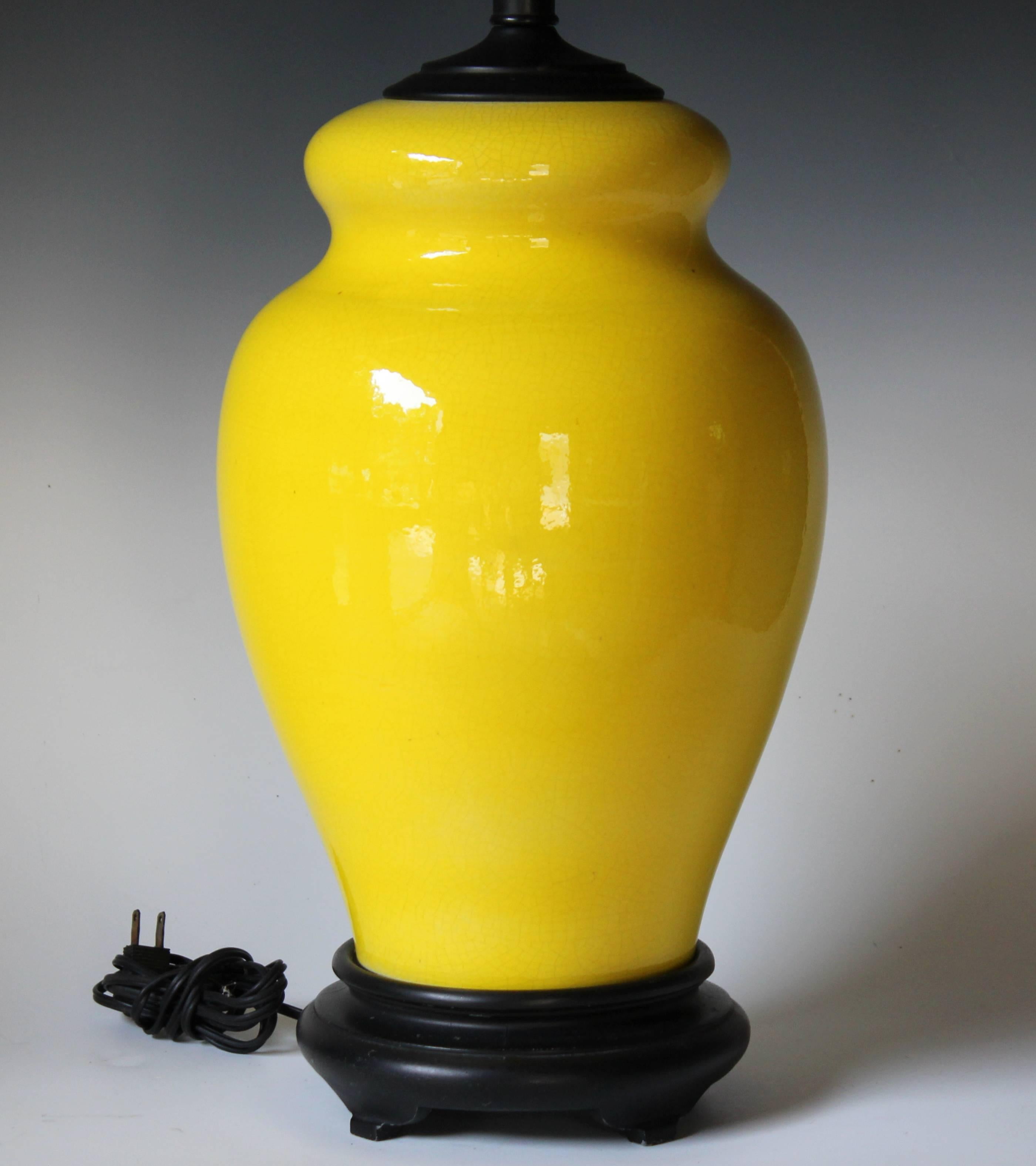 Alvino Bagni Atomic Chrome Crackle Yellow Italian Pottery Raymor Gourd Lamp 2