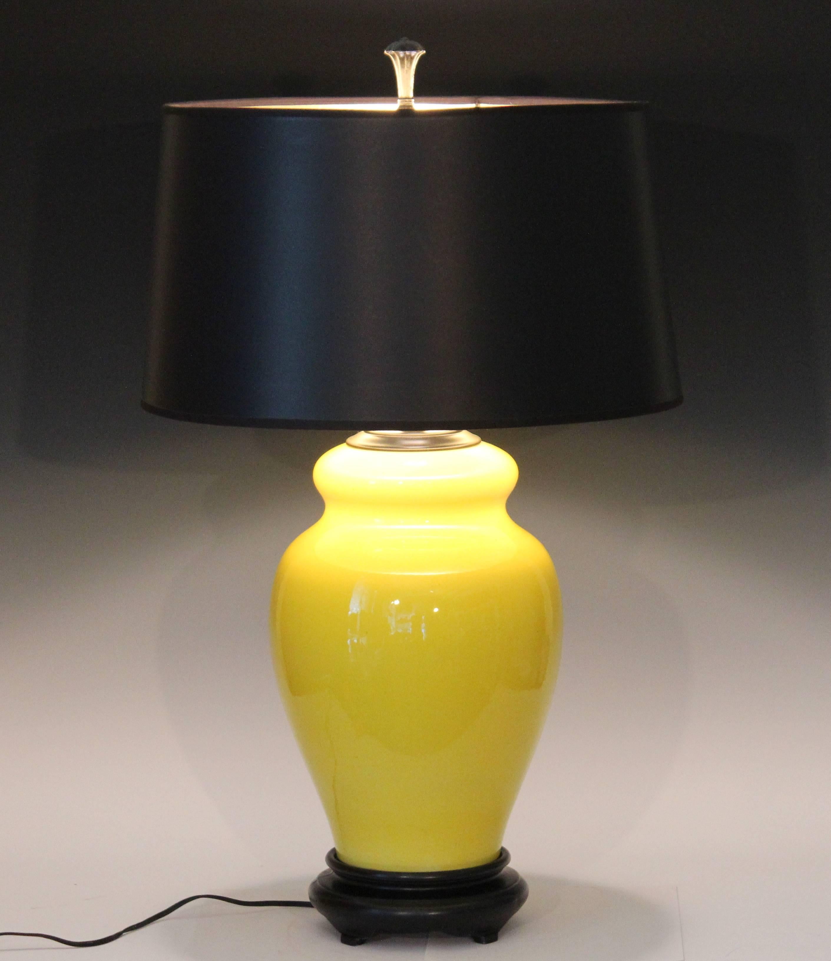 Alvino Bagni Atomic Chrome Crackle Yellow Italian Pottery Raymor Gourd Lamp 3
