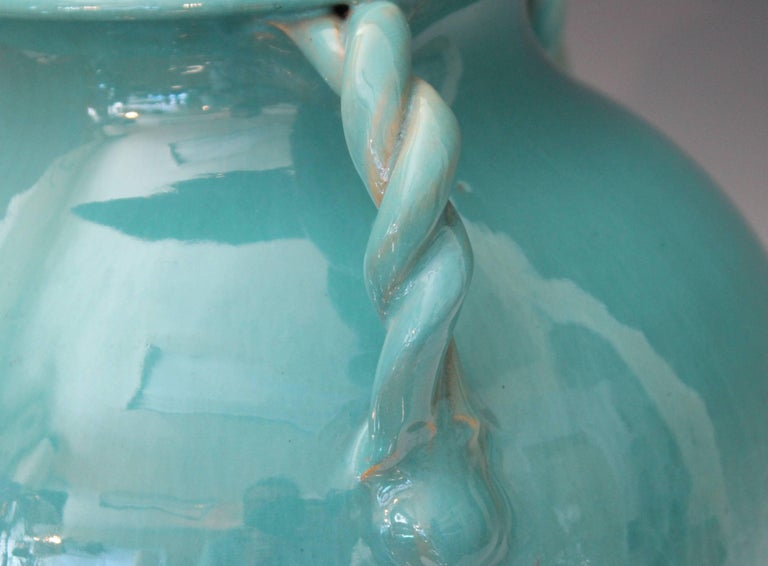 Vintage North Carolina Art Pottery Royal Crown Rope Twist Handle Signed ...