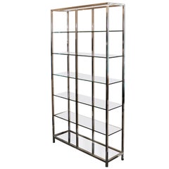 Midcentury Chrome Metal Shelf Étagère Display Baughman