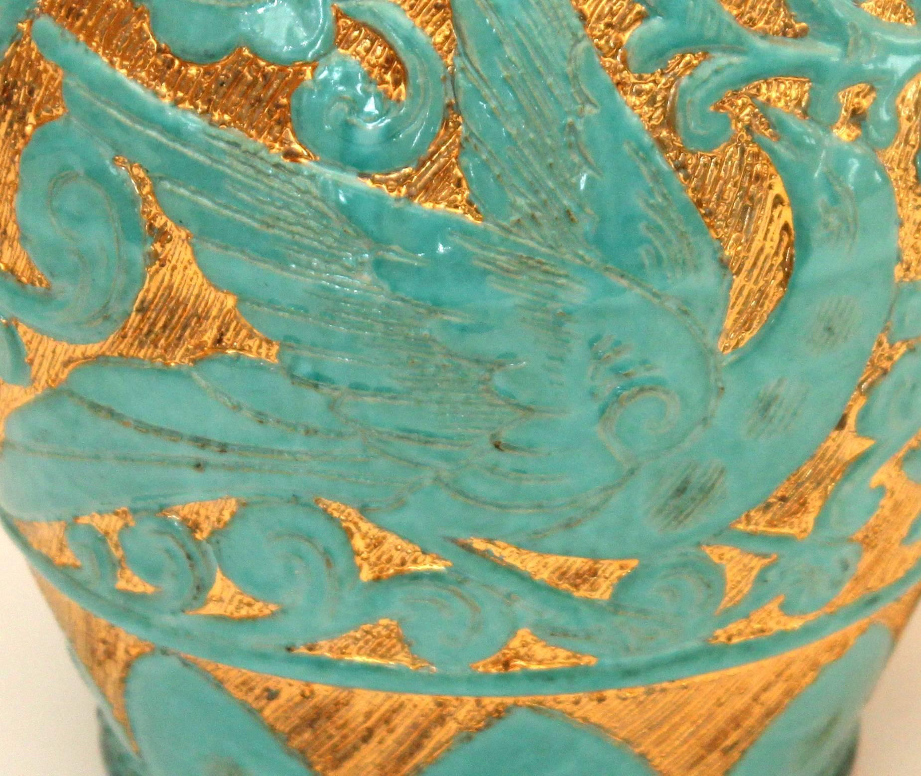 Fratelli Fanciullacci Italian Art Pottery 1950s Hollywood Regency Vase 2