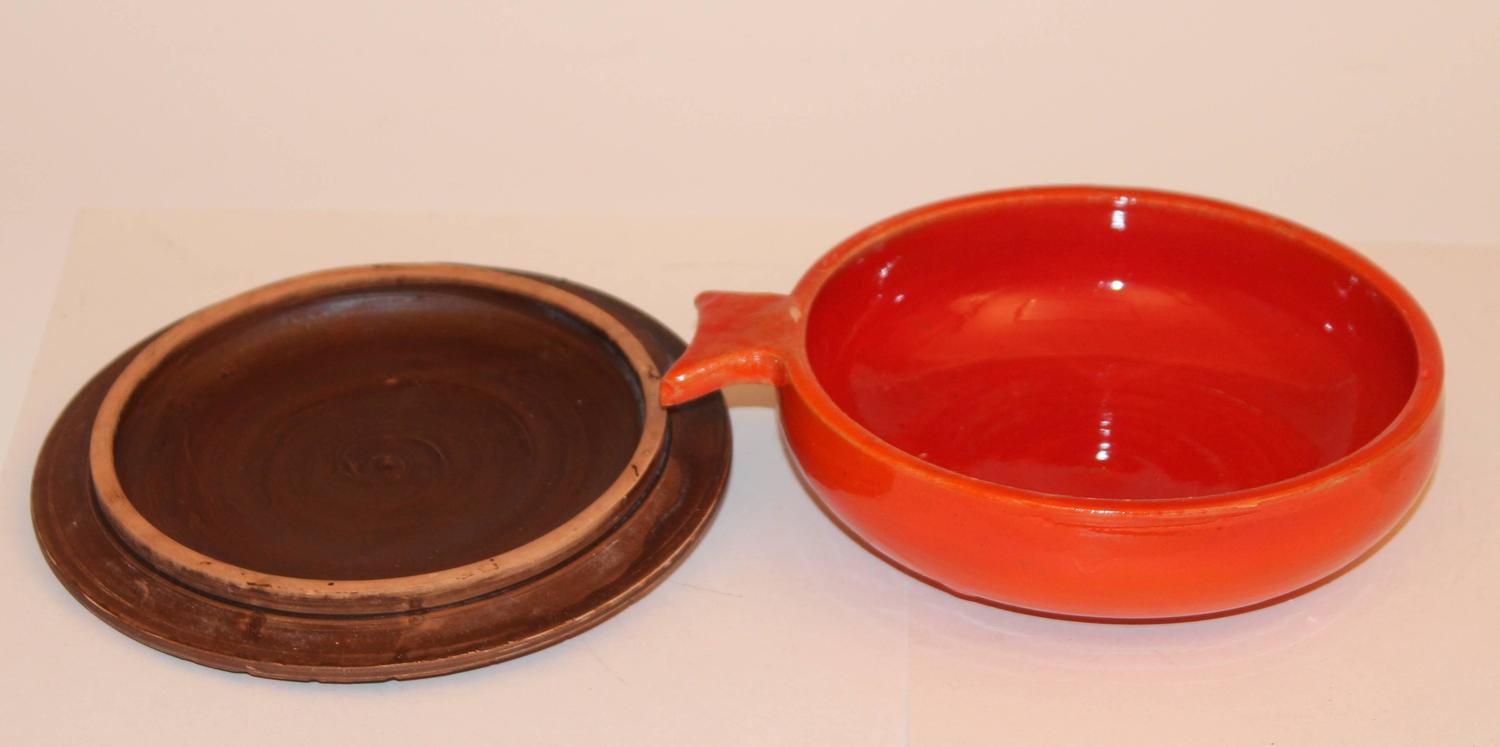 Vintage French Vallauris Pottery Flat Fish Covered Candy Dish at 1stdibs