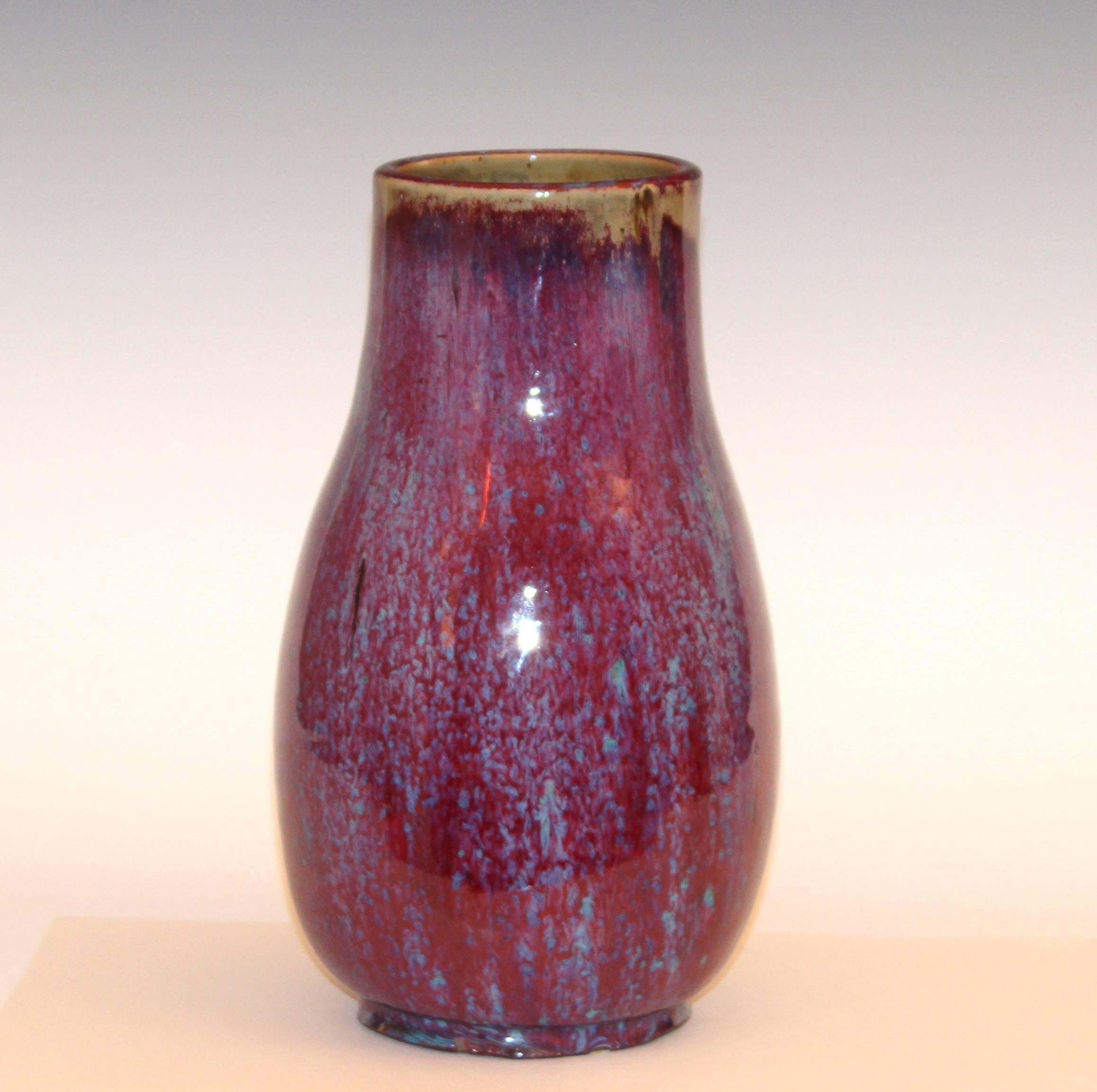 Art Nouveau Antique Japanese Flambé Glaze Vase