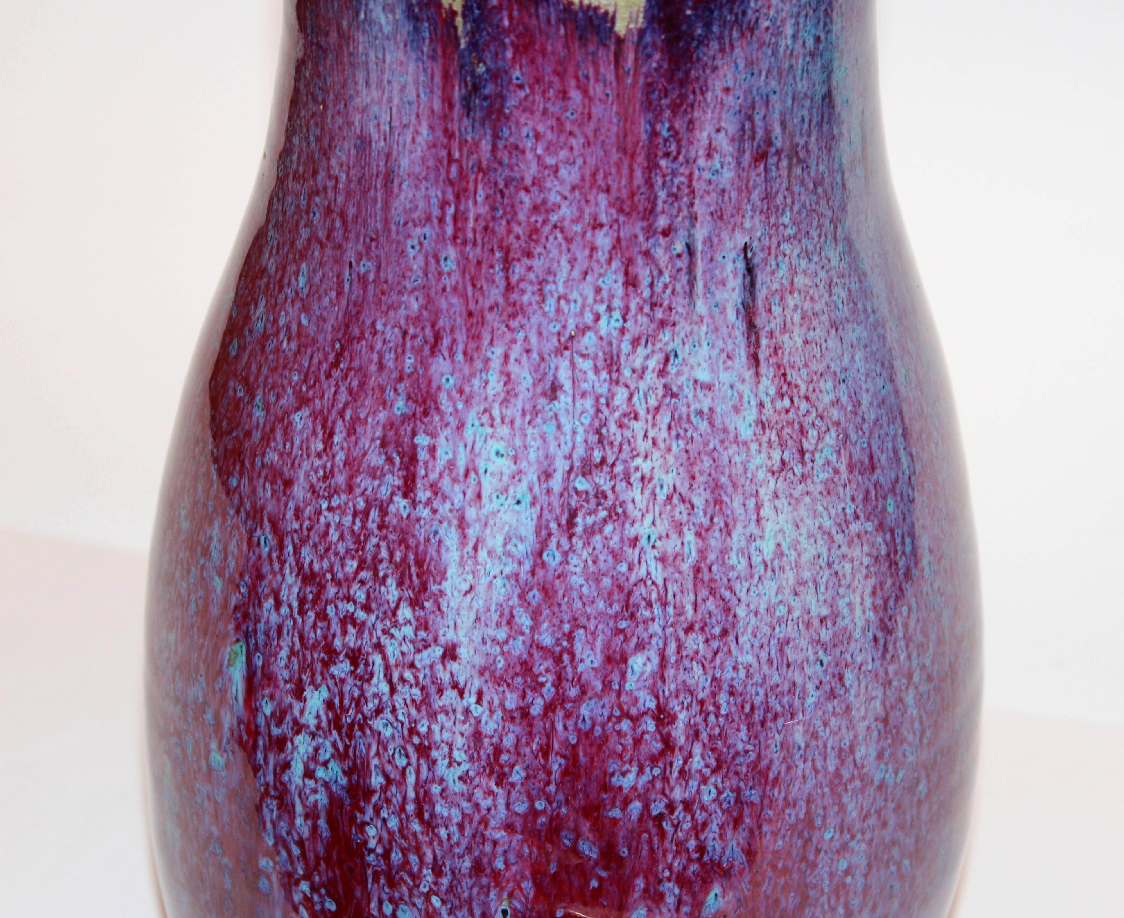 Antique Japanese Flambé Glaze Vase 1