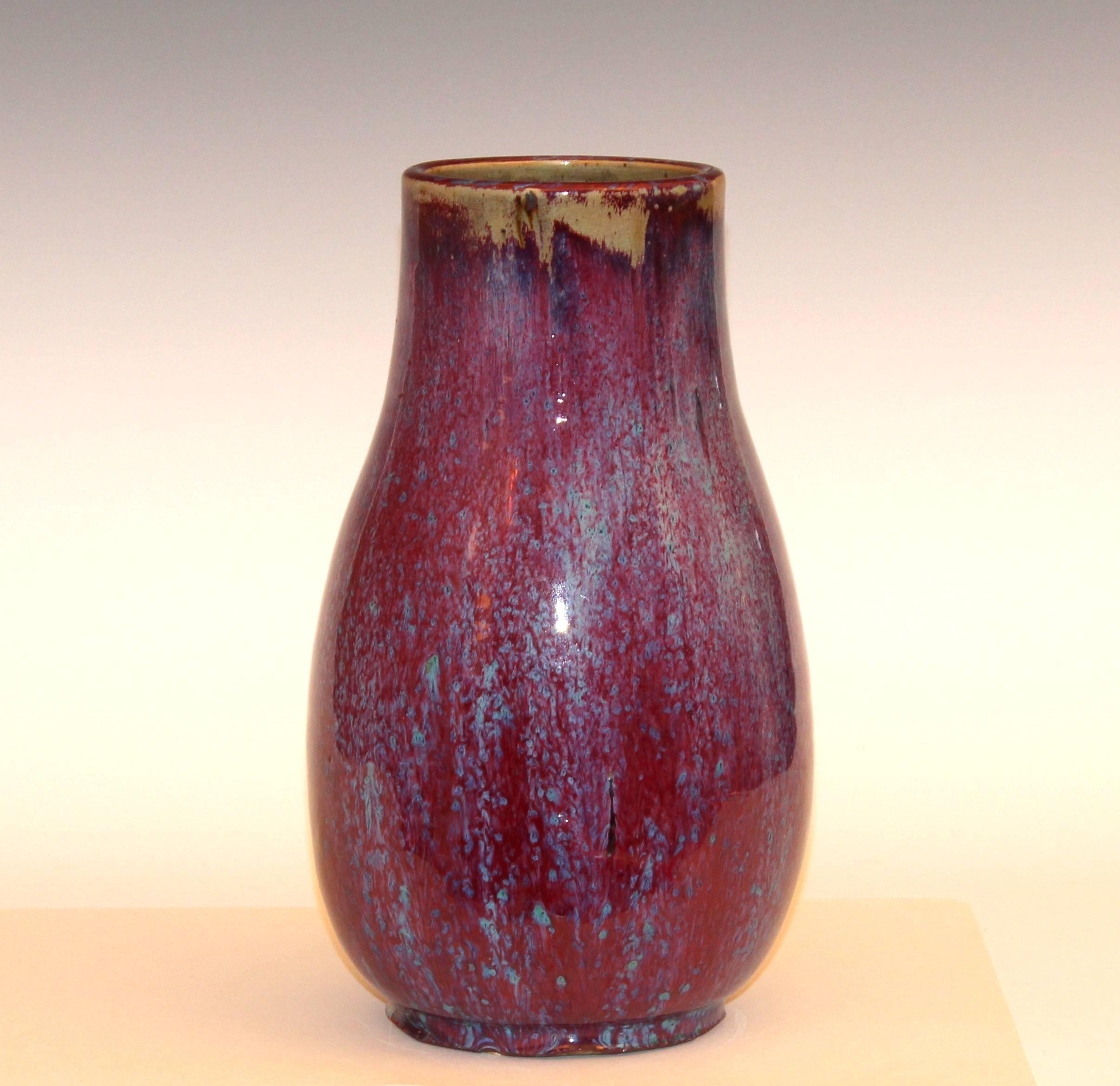 Antique Japanese Flambé Glaze Vase 2