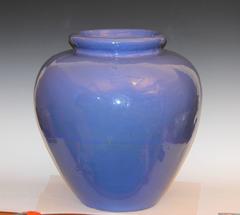 Huge Zanesville Pottery for Nowalk, CT Old Pot Shop Periwinkle Blue Urn Vase