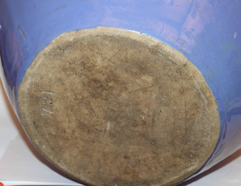 Huge Zanesville Pottery for Nowalk, CT Old Pot Shop Periwinkle Blue Urn