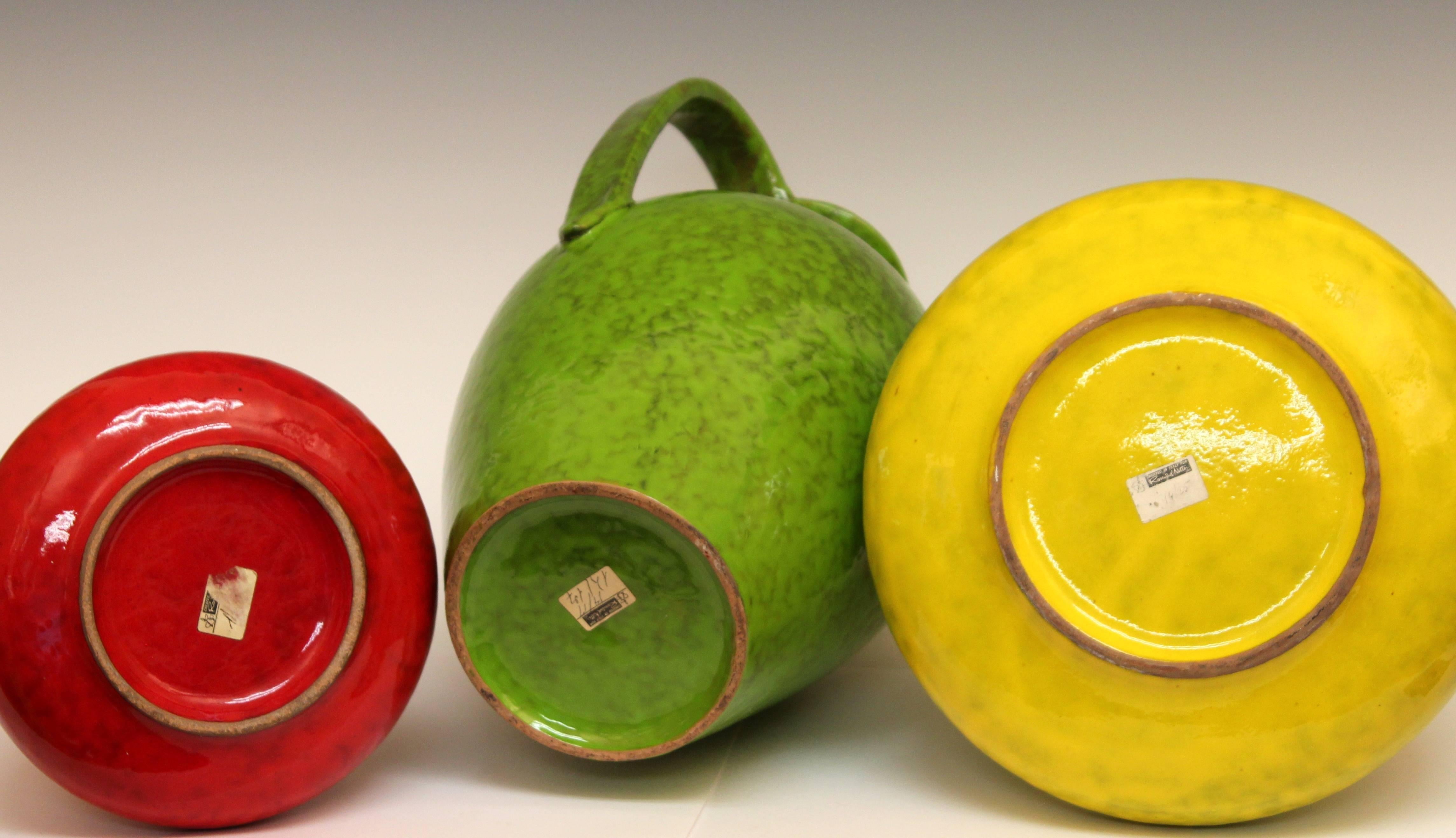 Three Vintage Italian Pottery Atomic Monochrome Vases for Rosenthal-Netter For Sale 2