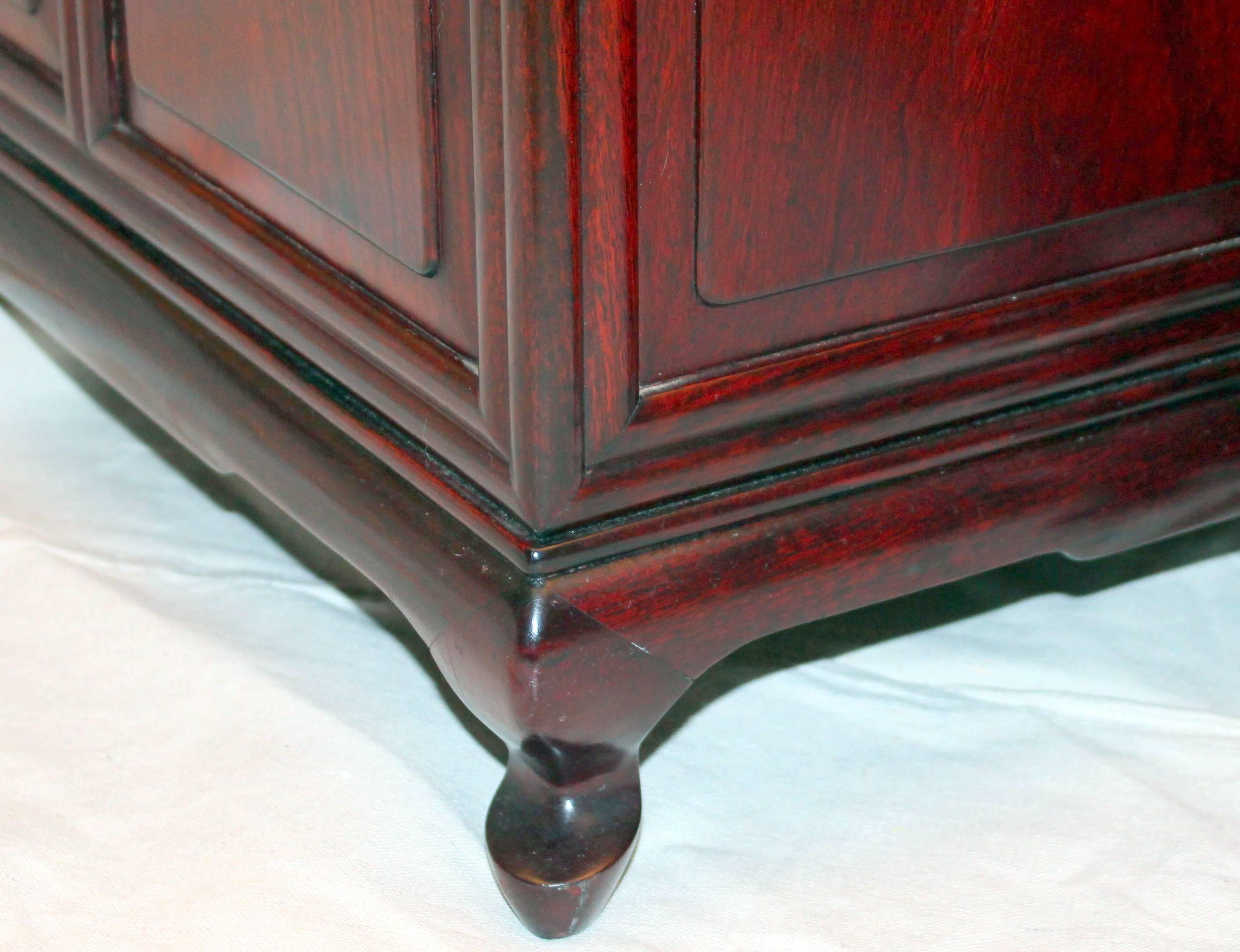  Pair Vintage Chinese Rosewood Tambor Side Bed Storage Drawer Tables 1