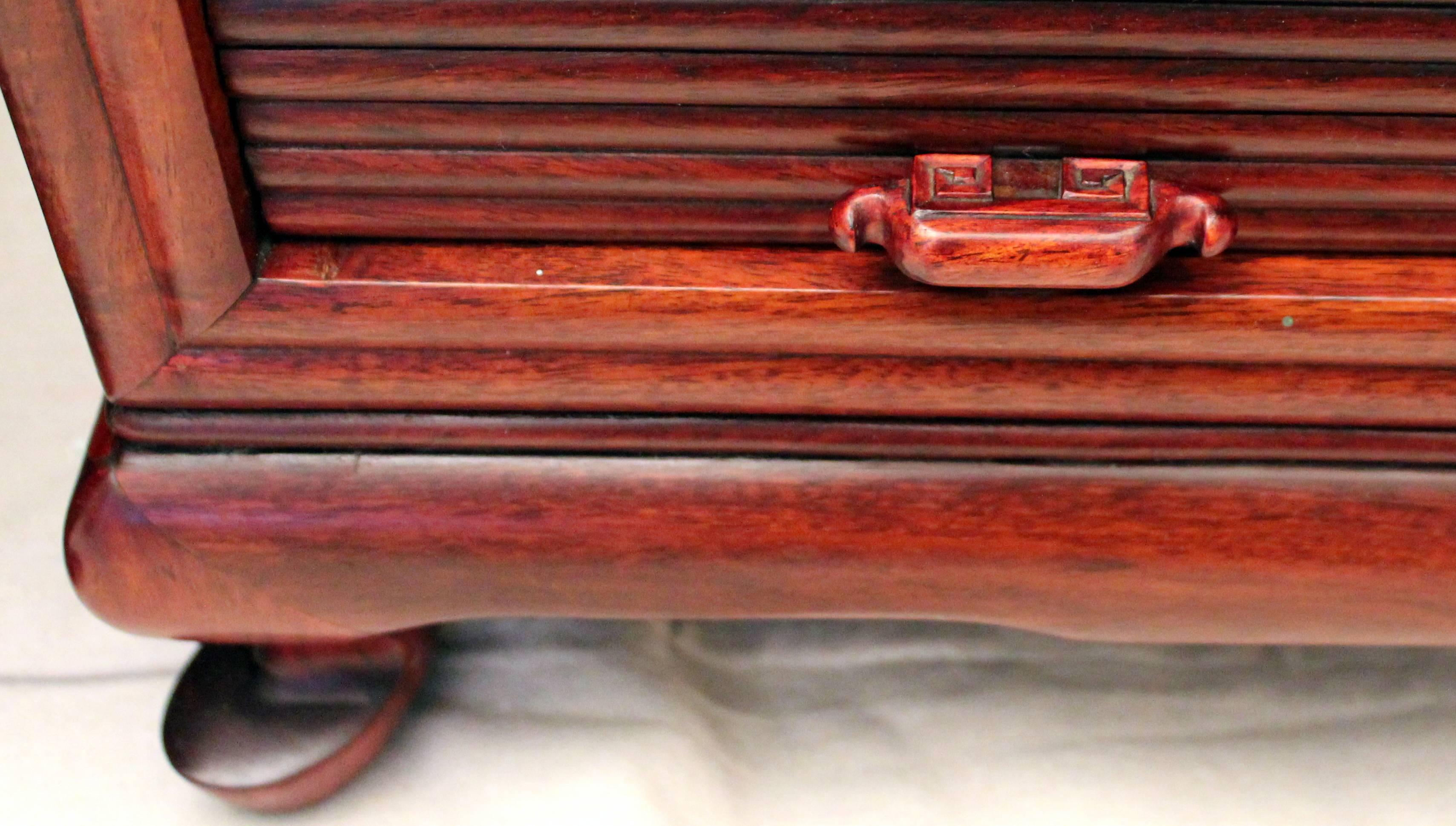  Pair Vintage Chinese Rosewood Tambor Side Bed Storage Drawer Tables 2