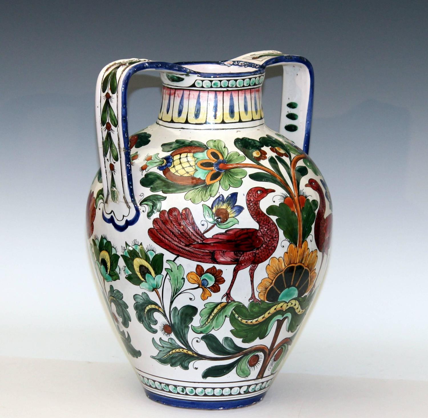 Piediluco Large Old Antique Italian Pottery Faience Majolica Jug