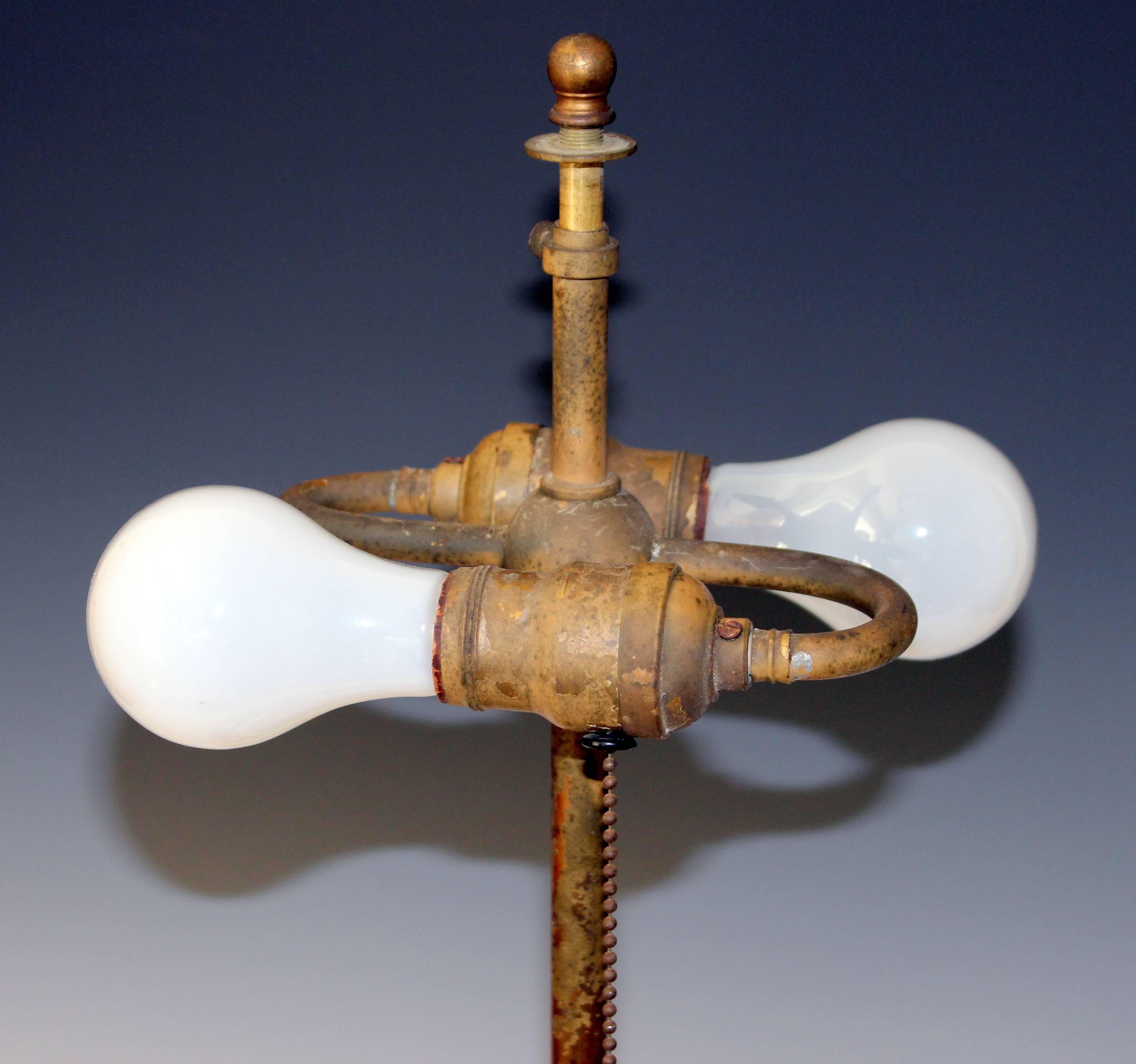 Turned Vintage Japanese Studio Pottery Oxblood Flambe Lamp