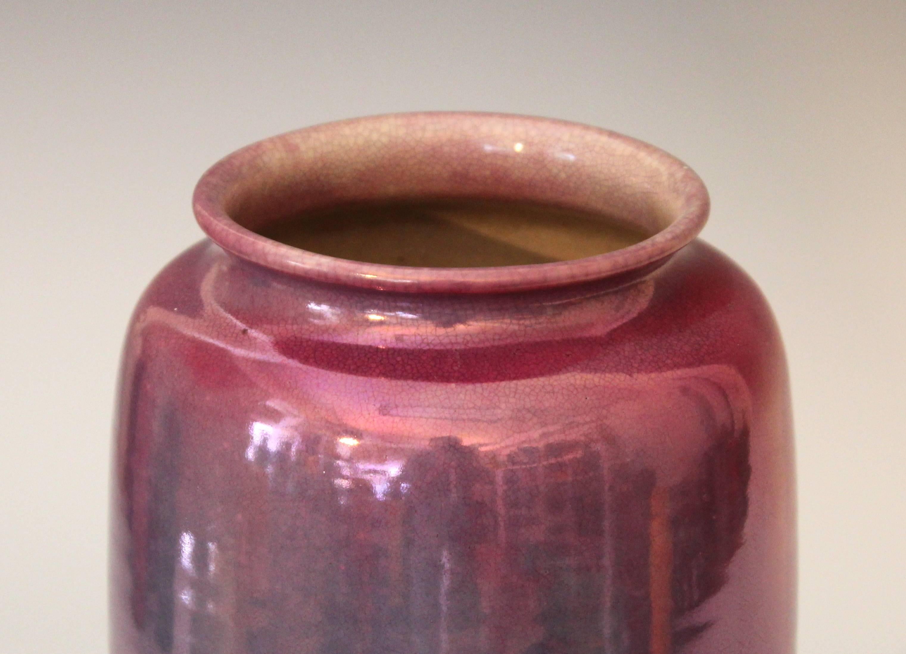 Awaji Pottery Purple Luster Tea Cannister Jar Vase 1