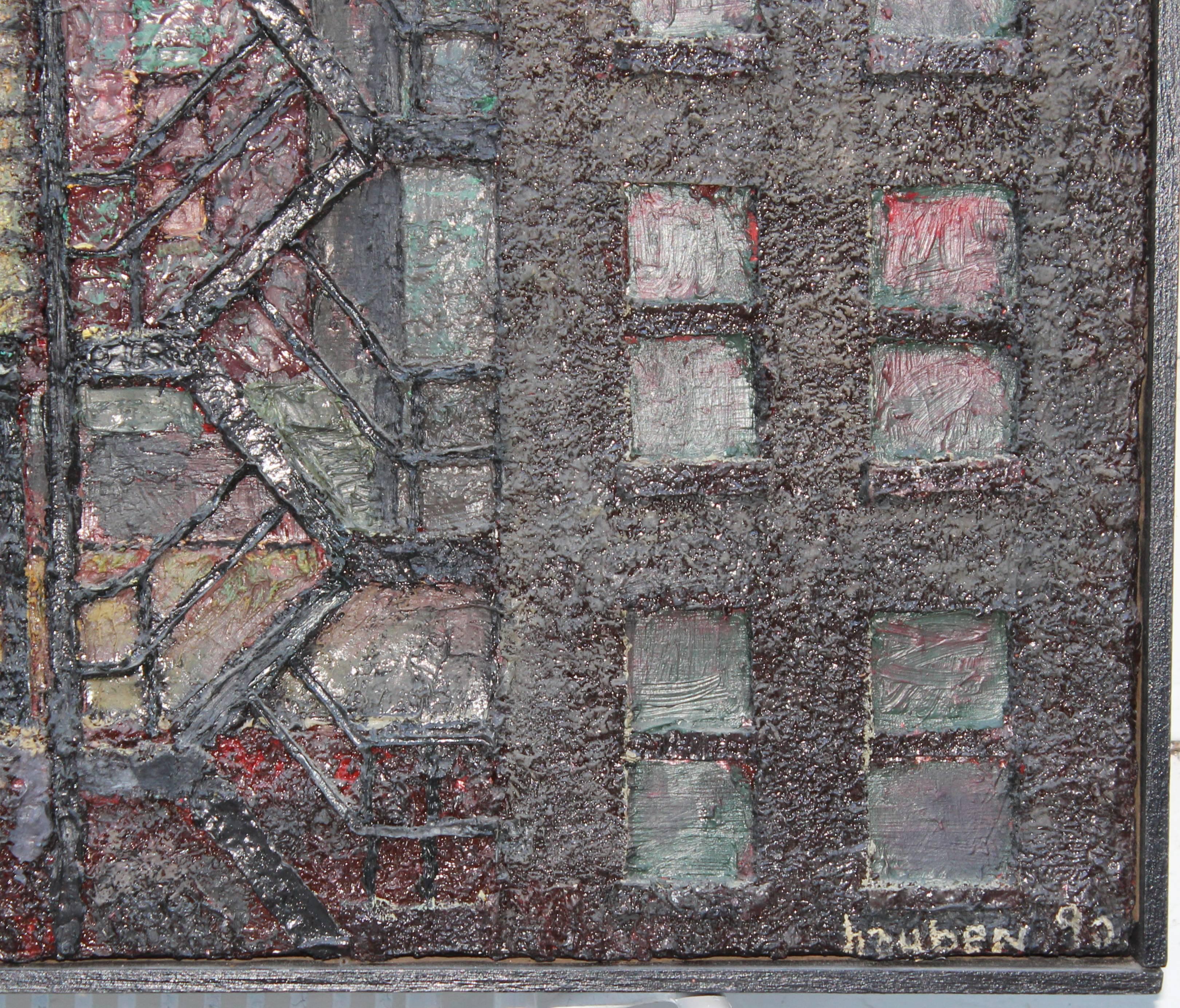 Daniel Hauben Dipinto Skyline NYC Empire State Bldg. Trade Center in vendita 3