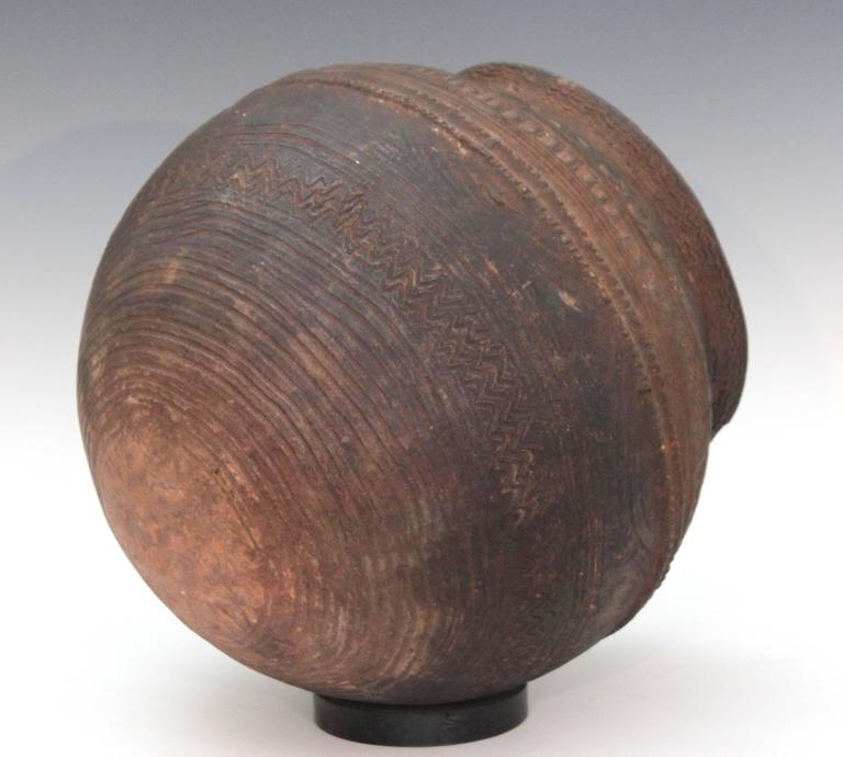 Nigerian African Terracotta Pottery Storage Jar Impressed and Incised