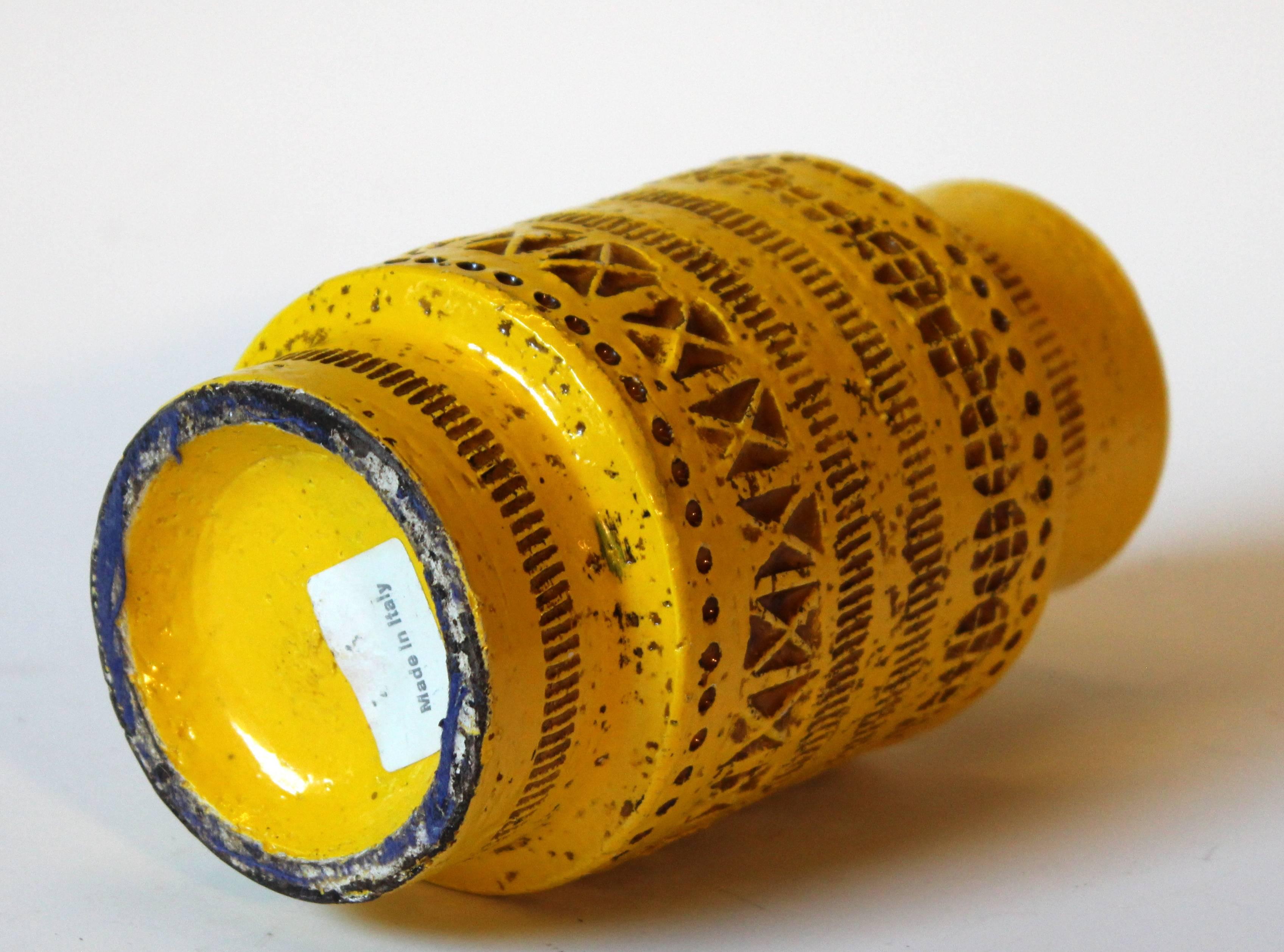 Mid-Century Modern Rimini Yellow Bitossi Vase