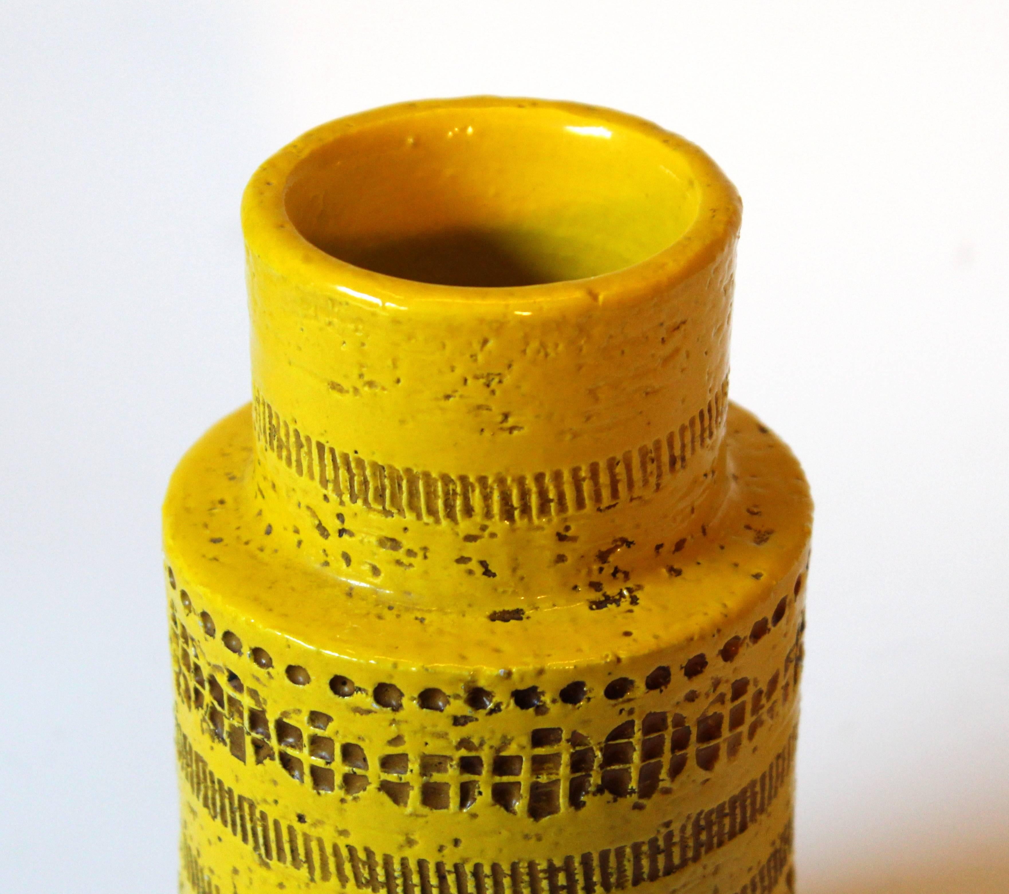 Turned Rimini Yellow Bitossi Vase
