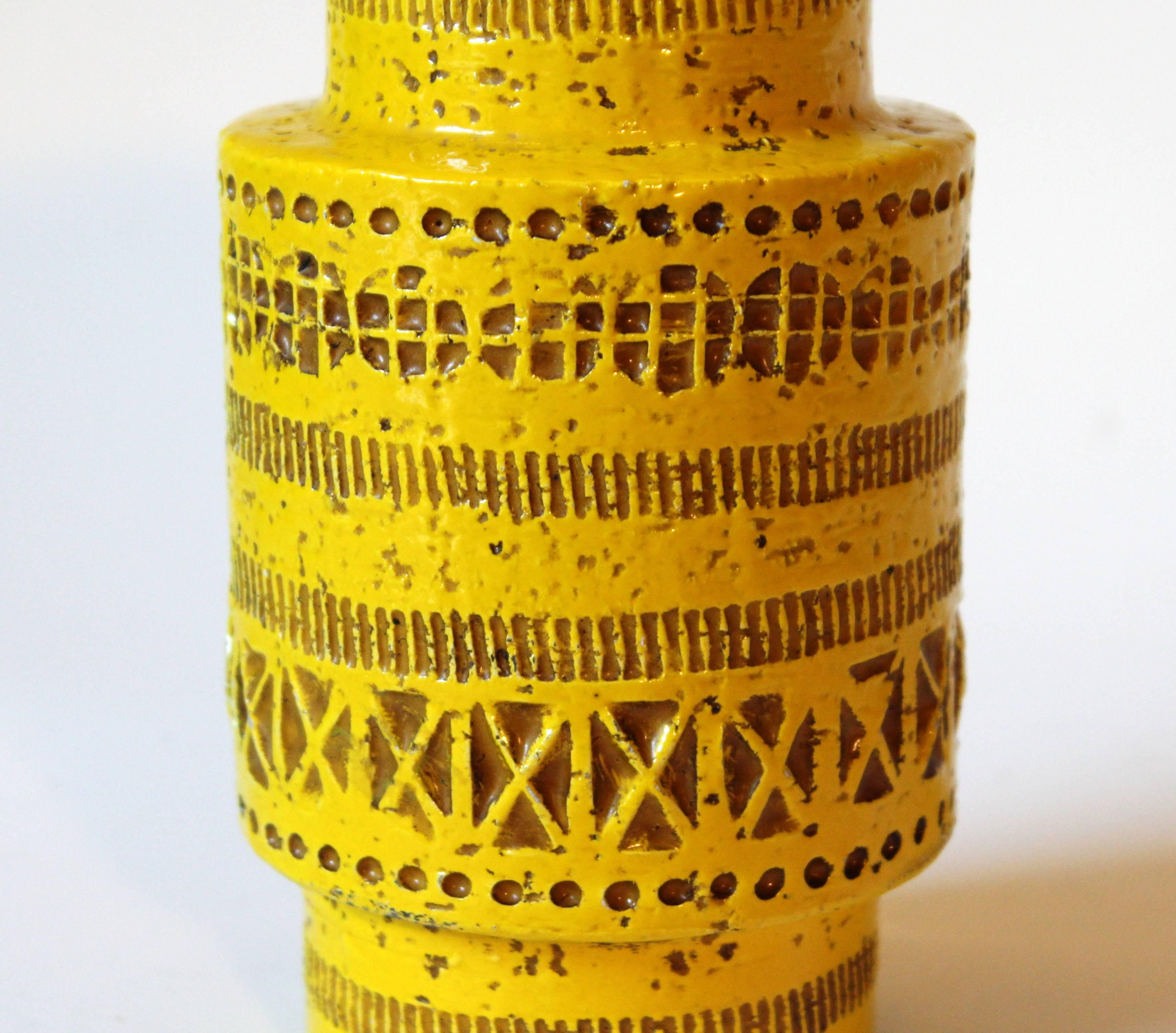 Rimini Yellow Bitossi Vase In Excellent Condition In Wilton, CT