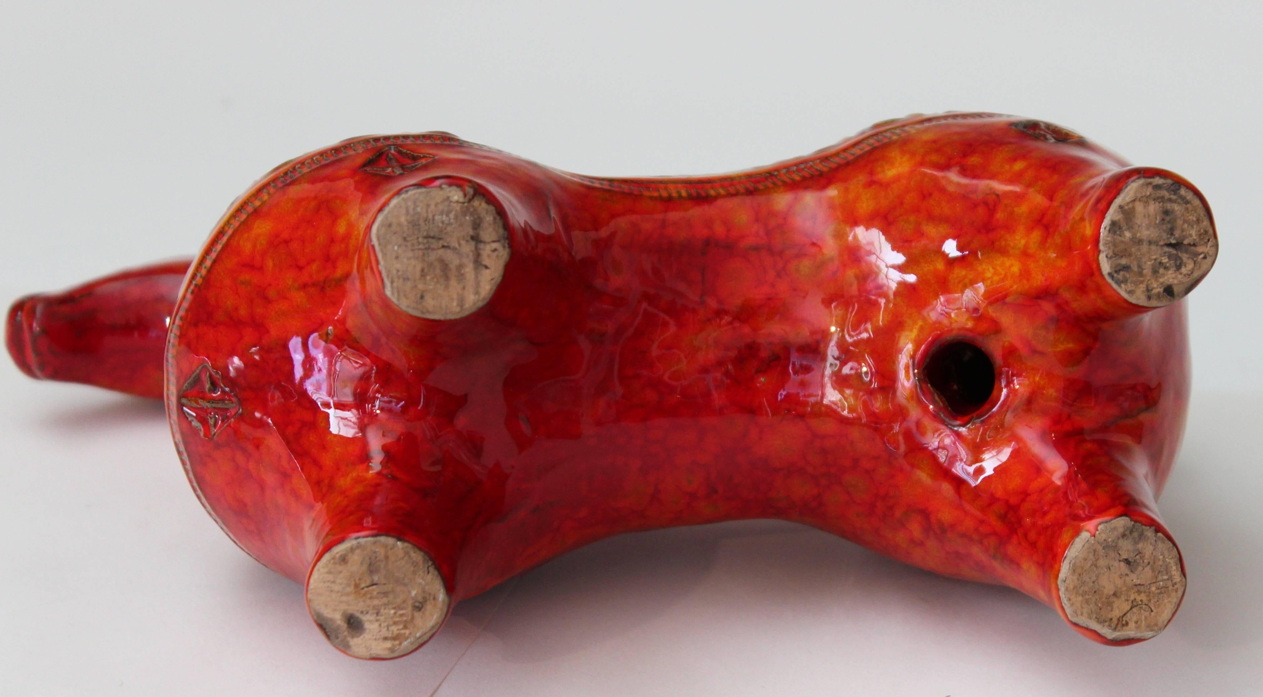 Bitossi Vintage Italian Atomic Rimini Red Art Pottery Horse Figure 1