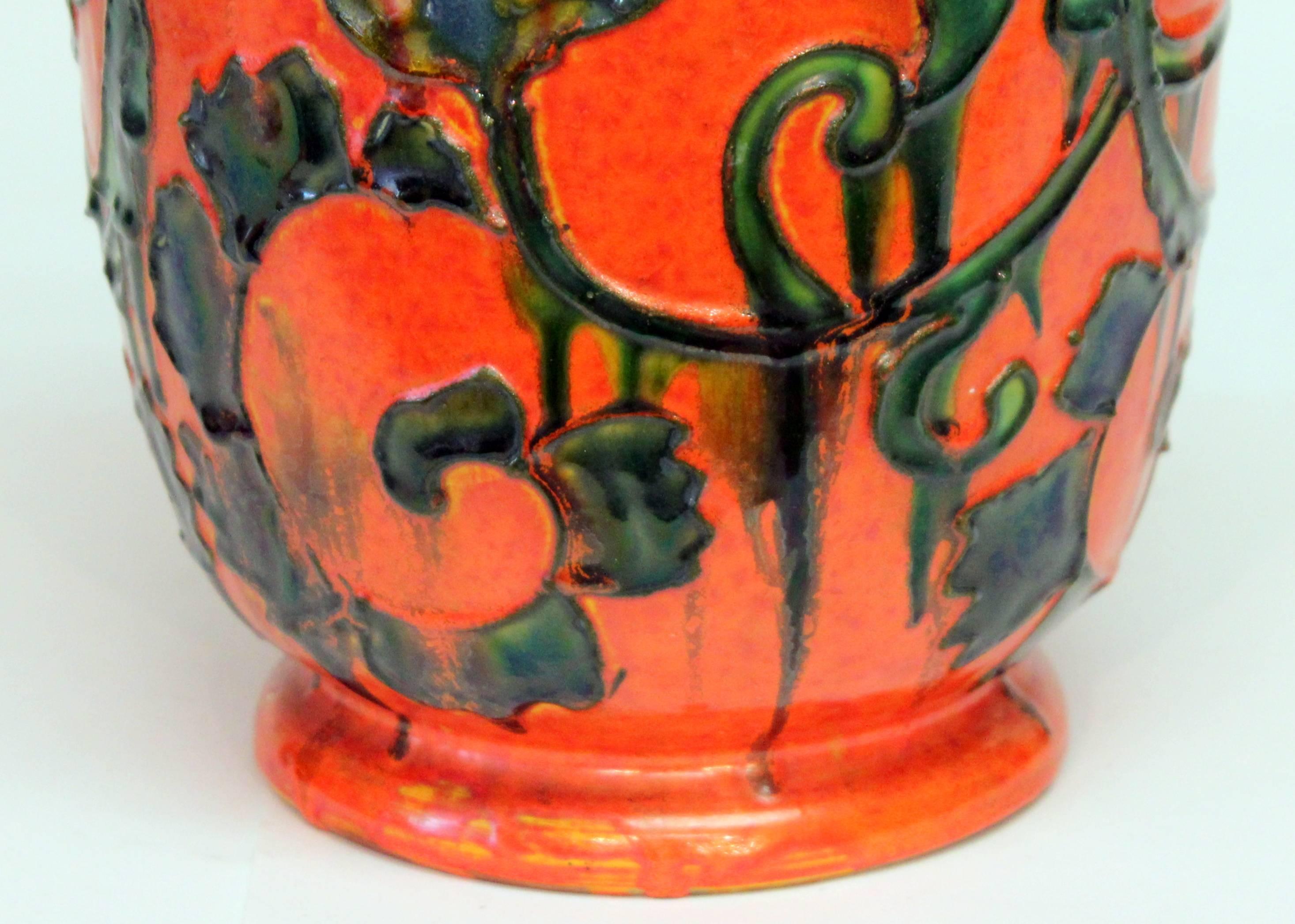 Awaji Pottery Japanese Art Deco Pottery Vase 1
