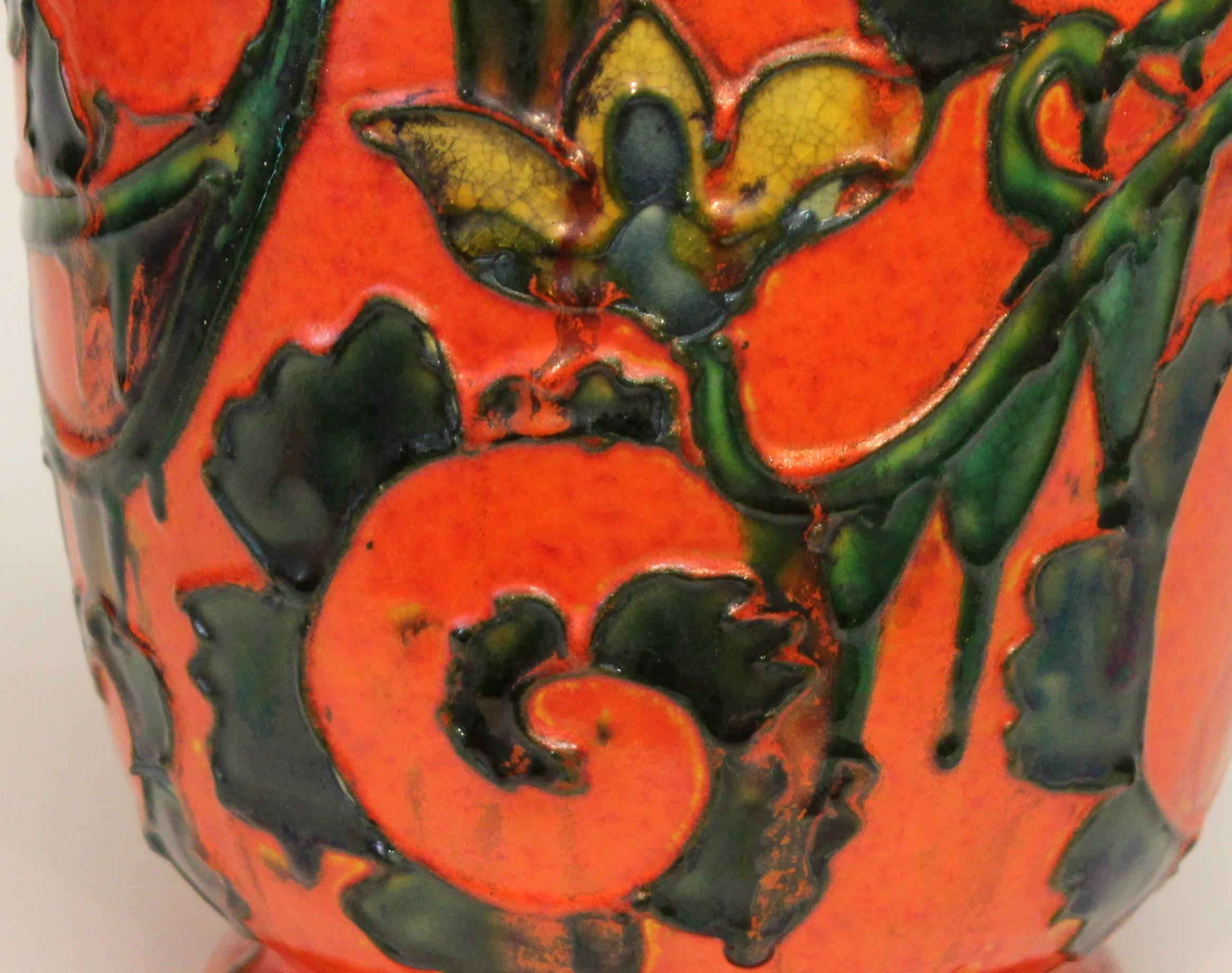 Awaji Pottery Japanese Art Deco Pottery Vase 2