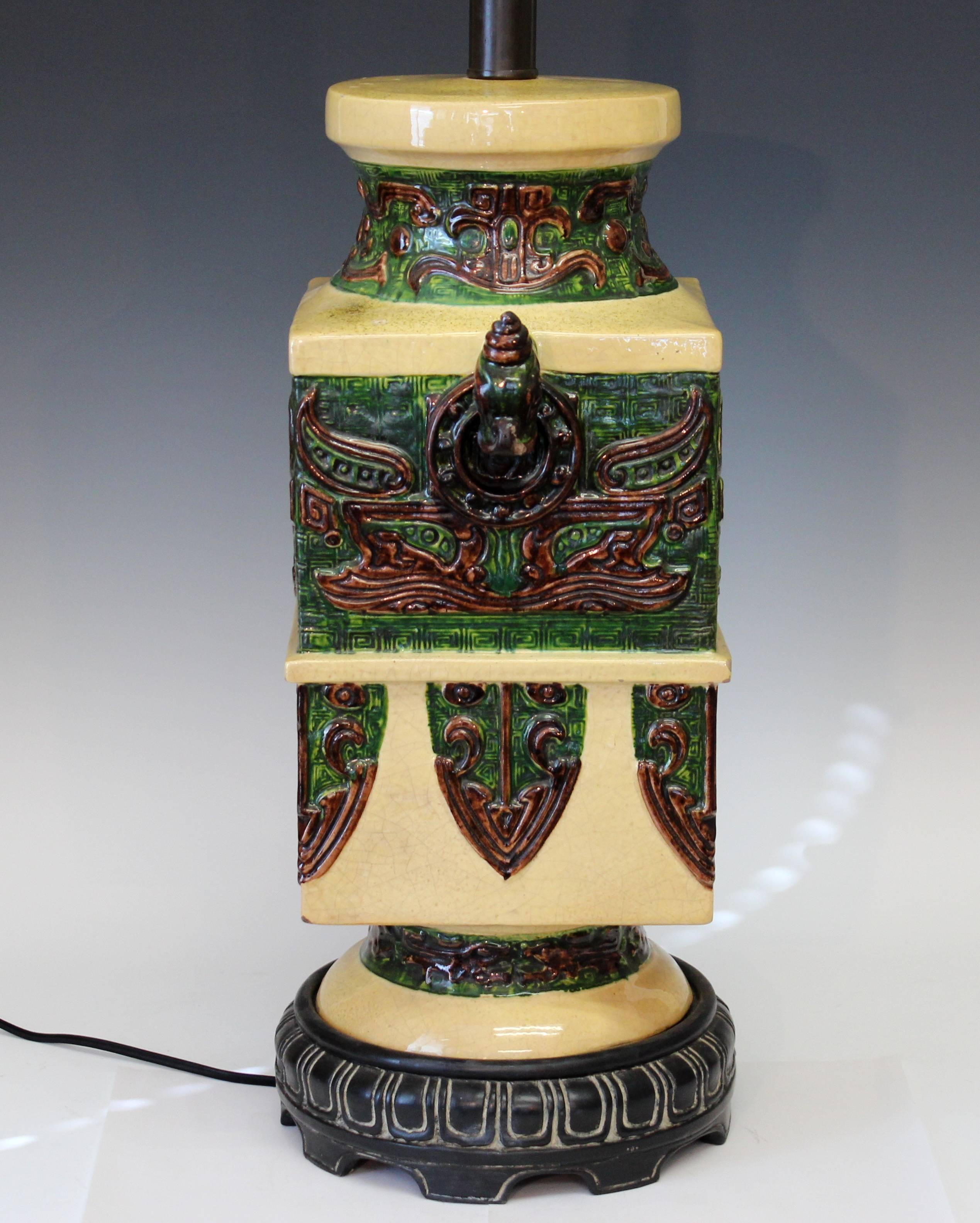 Hollywood Regency Zaccagnini Vintage Italian Pottery Ming Style Lamp