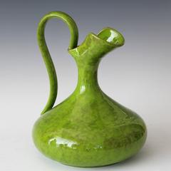 Vintage Italian Pottery Italica Ars Lime Green Pitcher Vase for Rosenthal-Netter